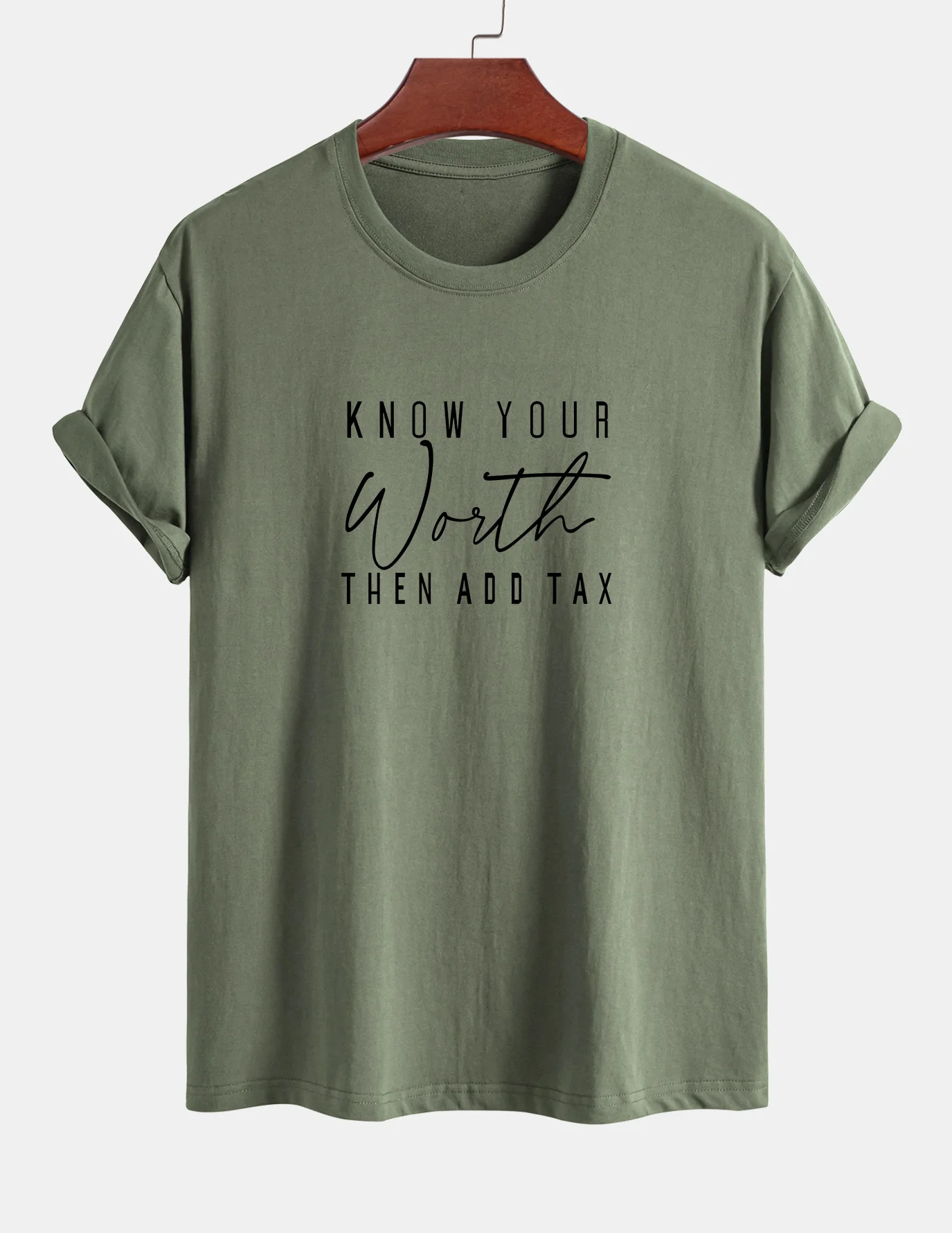 Regular Fit Slogan Print Baumwoll-T-Shirt - Image 7