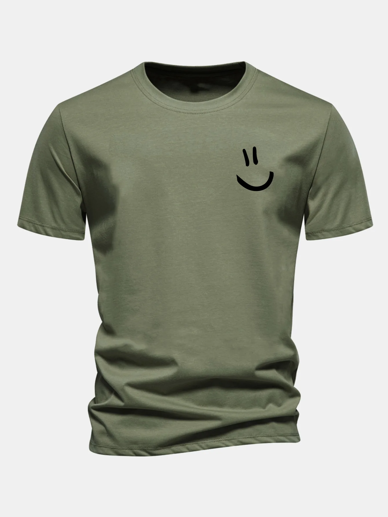 Regular Fit Smiley Face Print Cotton T-Shirt - Image 11
