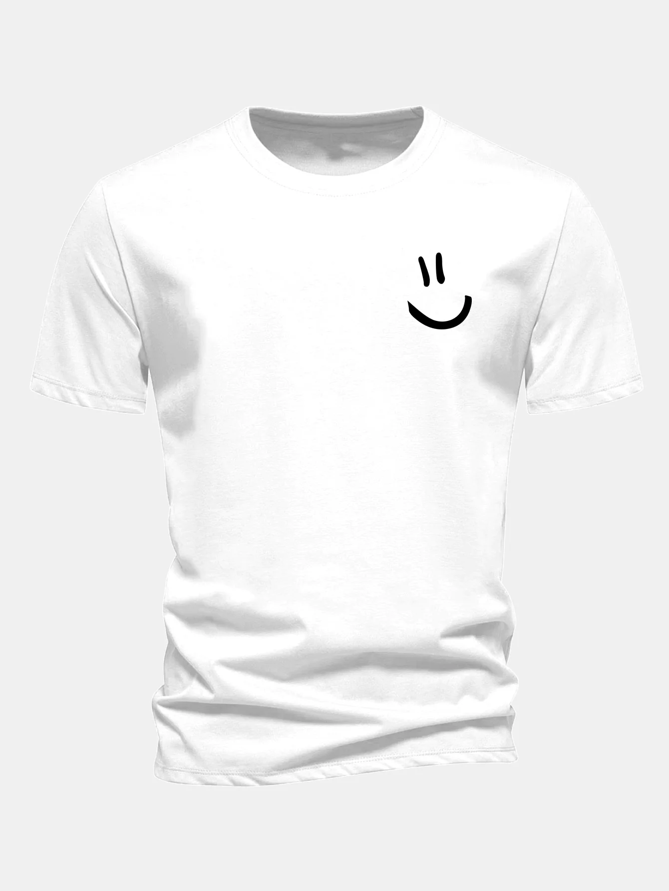 Regular Fit Smiley Face Print Cotton T-Shirt - Image 2