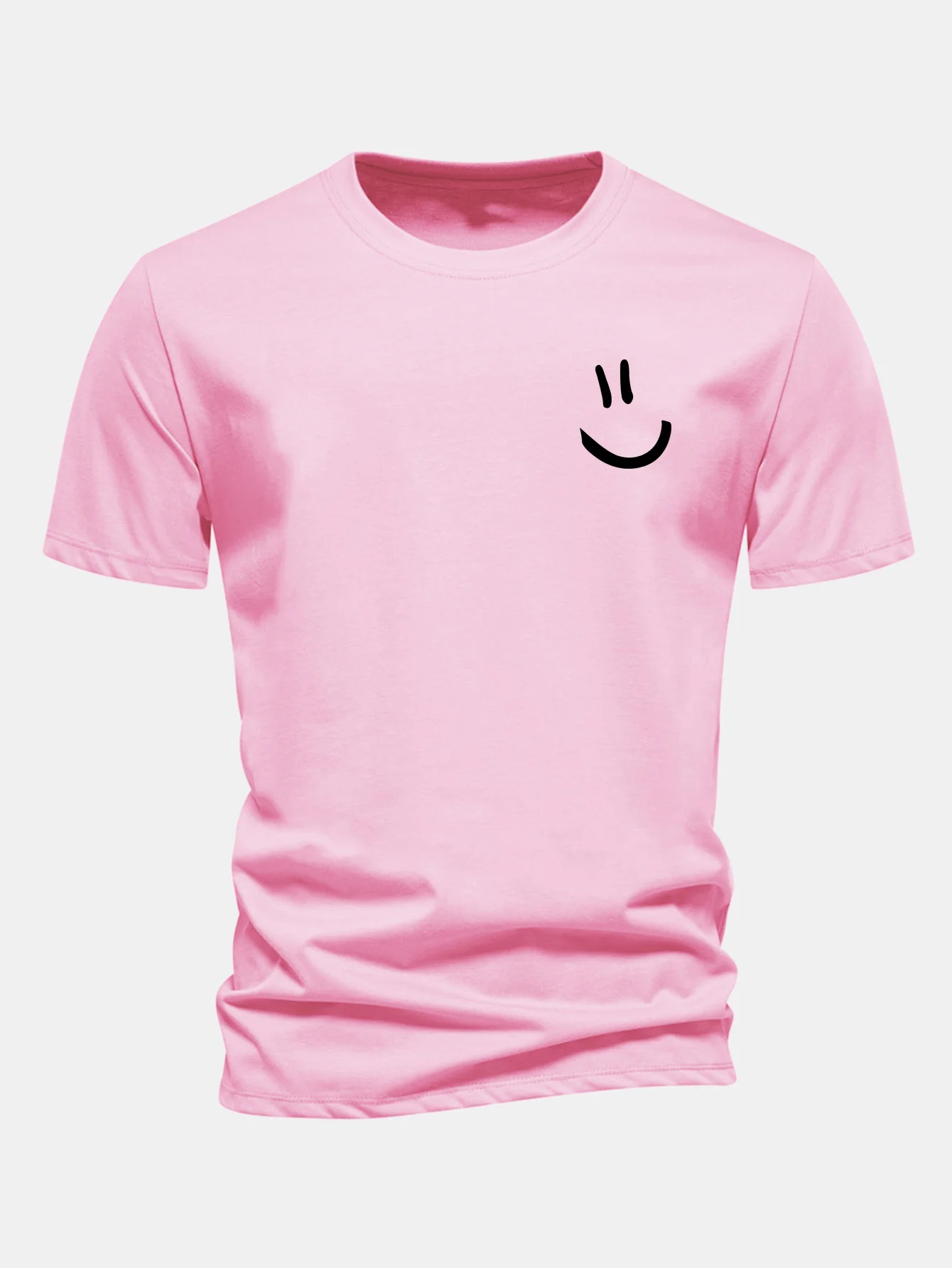 Regular Fit Smiley Face Print Cotton T-Shirt - Image 3