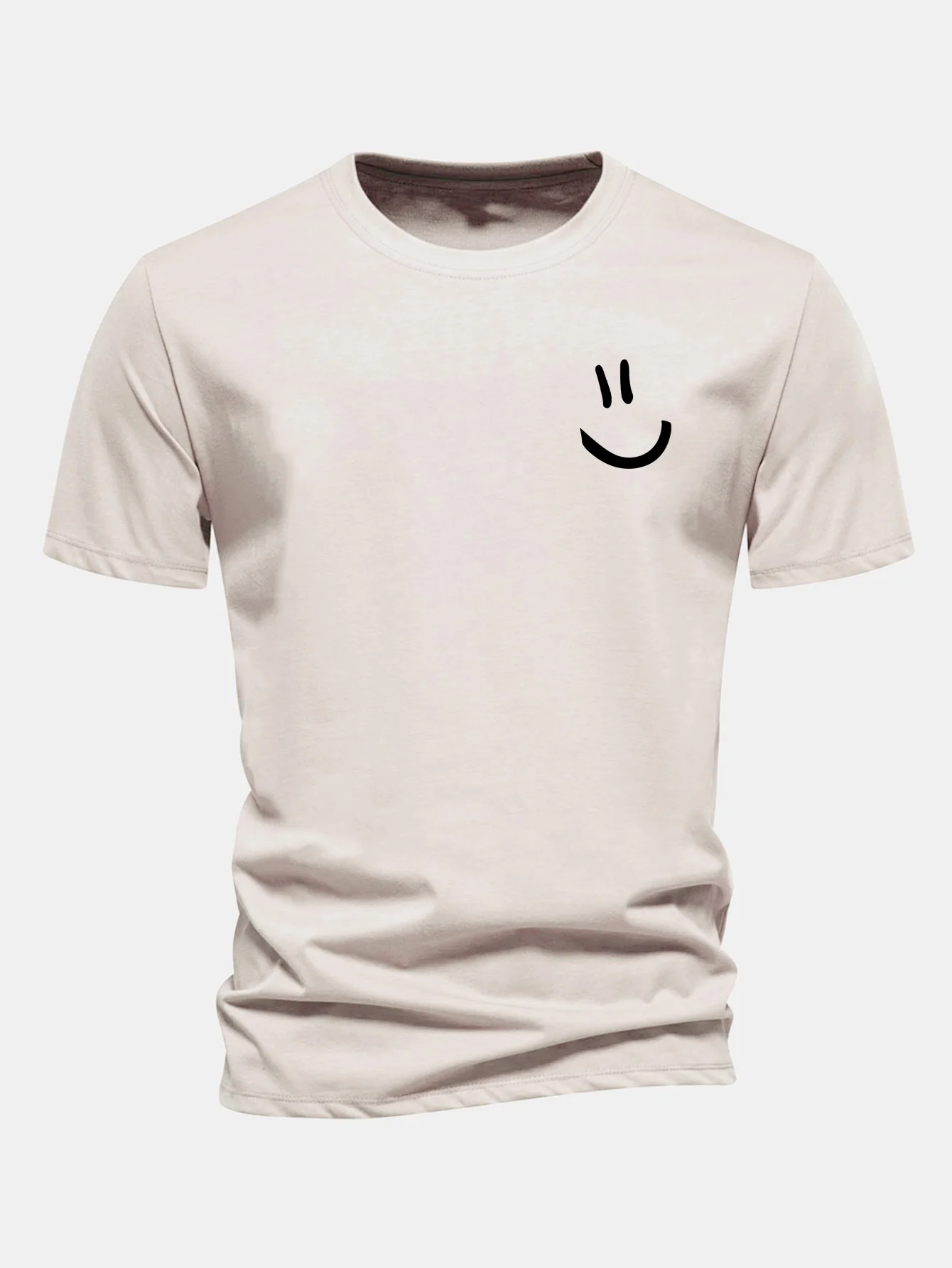 Regular Fit Smiley Face Print Cotton T-Shirt - Image 4