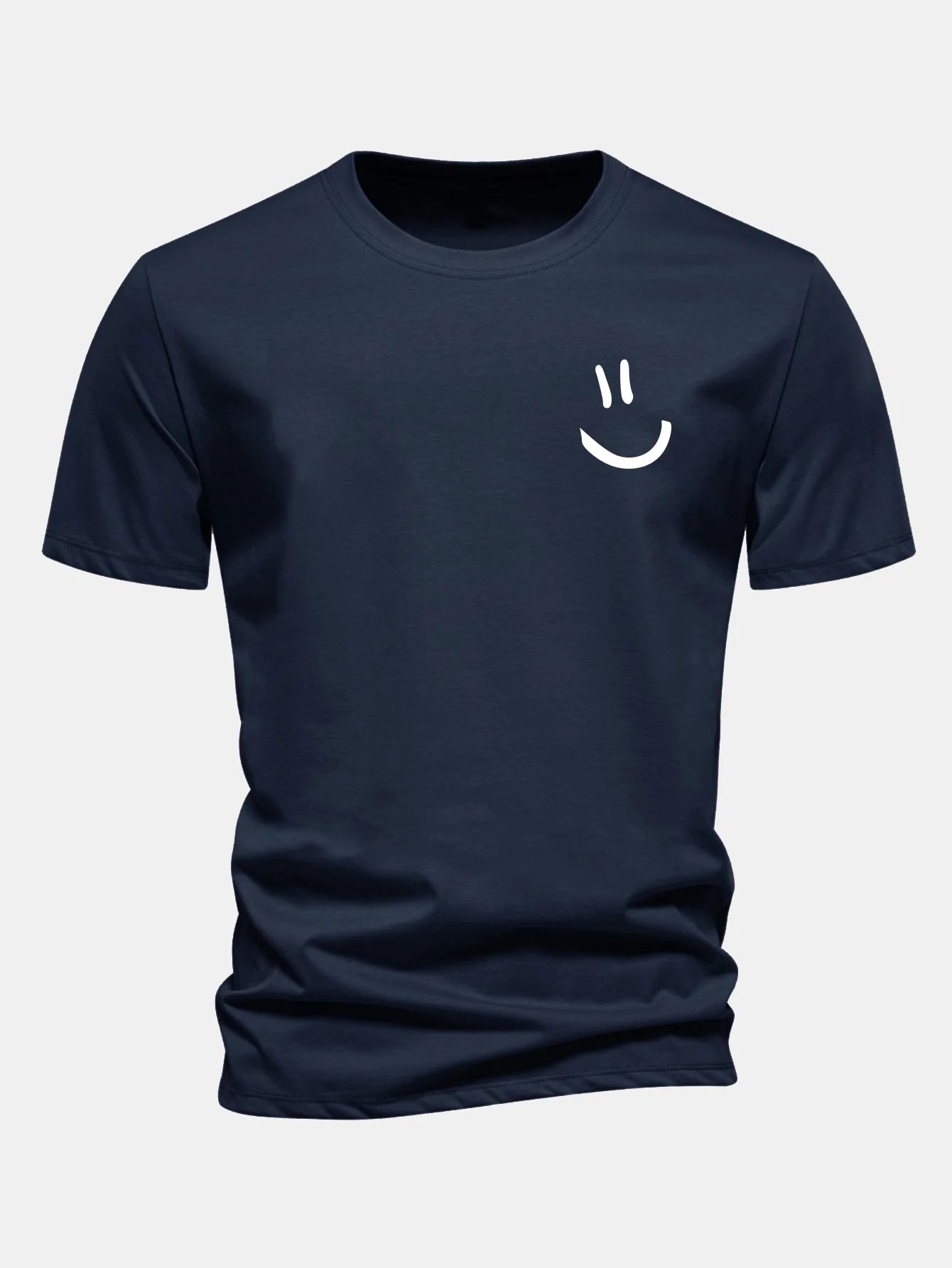 Regular Fit Smiley Face Print Cotton T-Shirt - Image 6