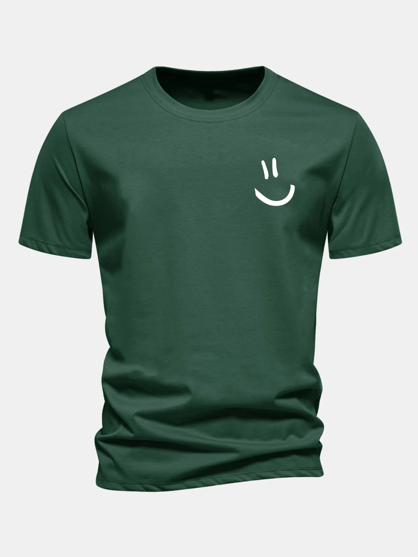 Regular Fit Smiley Face Print Cotton T-Shirt - Image 9