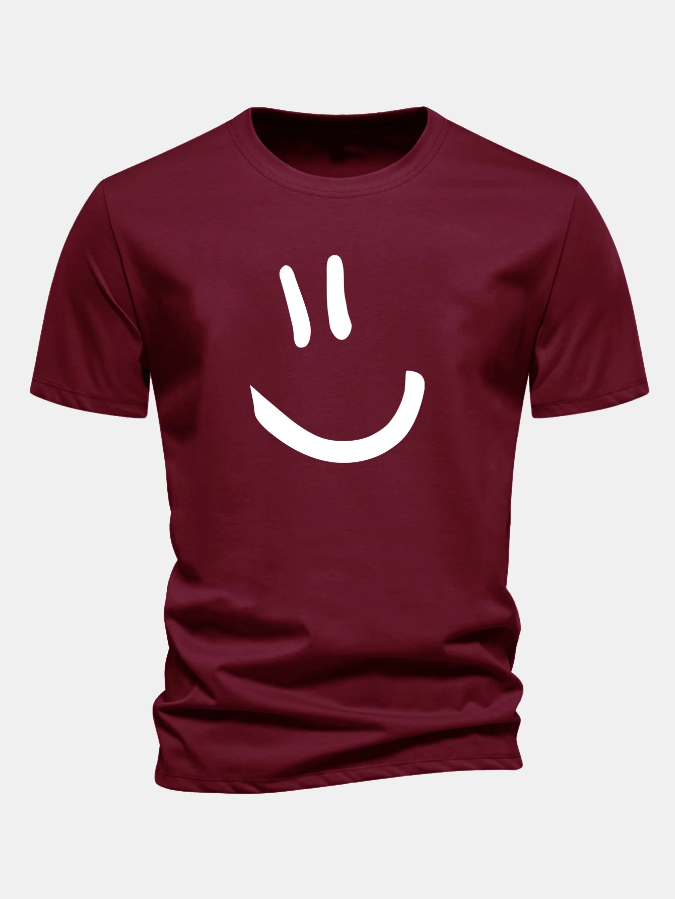 Regular Fit Smiley Face Print Cotton T-Shirt - Image 10