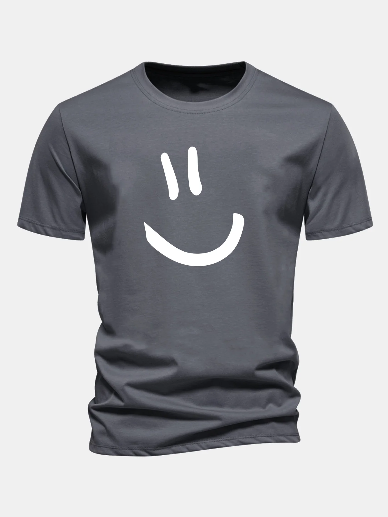 Regular Fit Smiley Face Print Cotton T-Shirt - Image 11