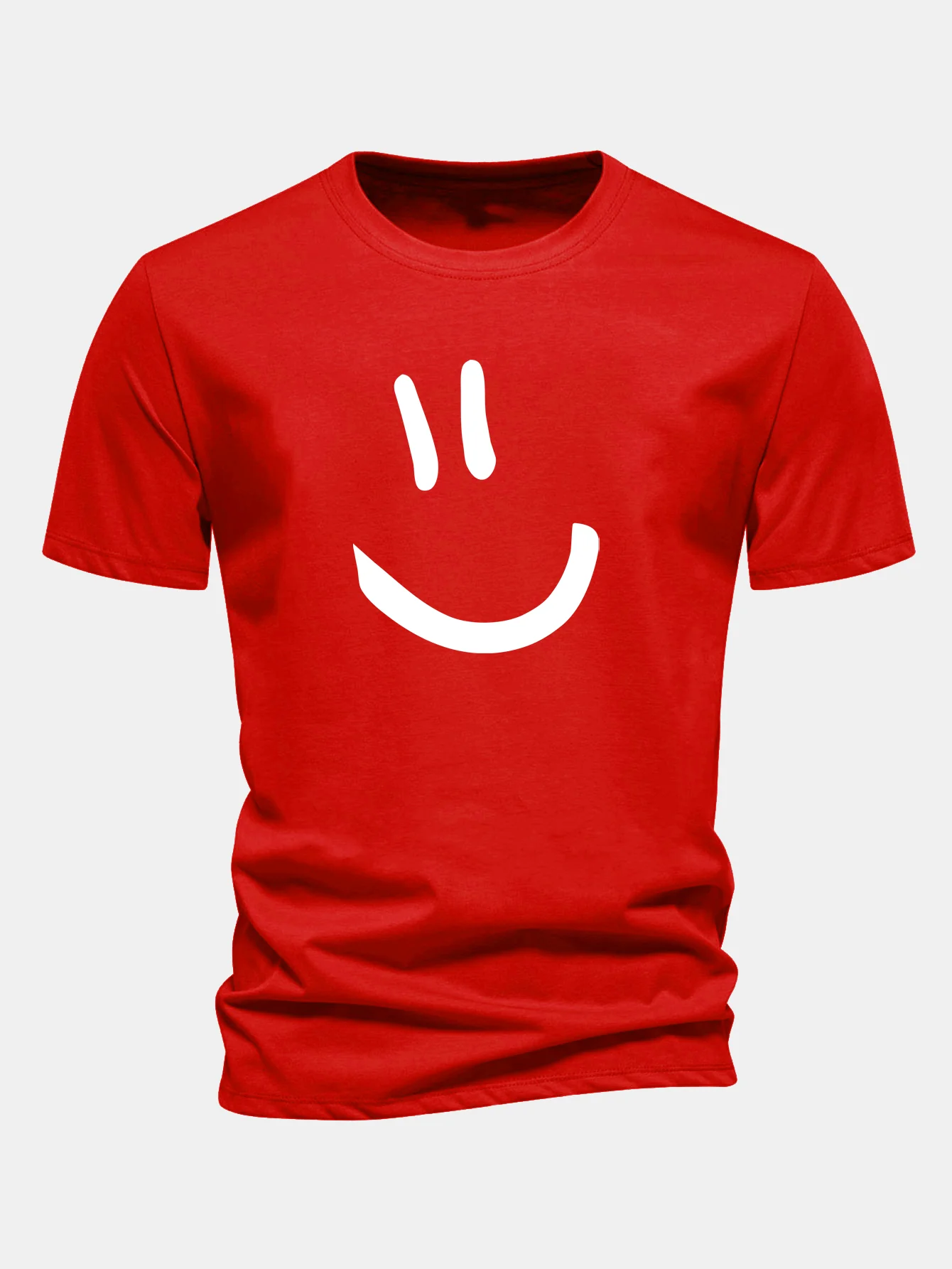Regular Fit Smiley Face Print Cotton T-Shirt - Image 12