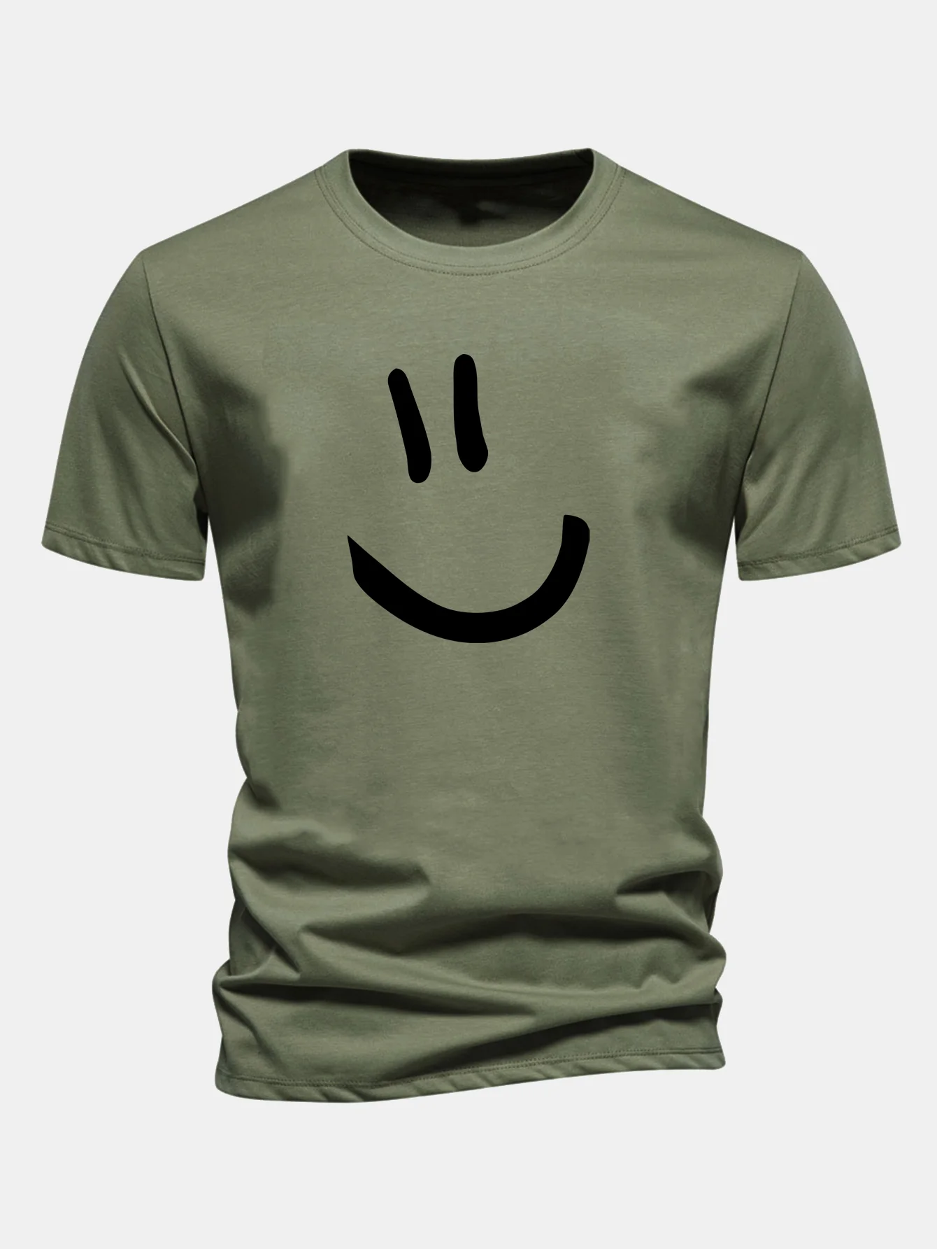 Regular Fit Smiley Face Print Cotton T-Shirt - Image 4