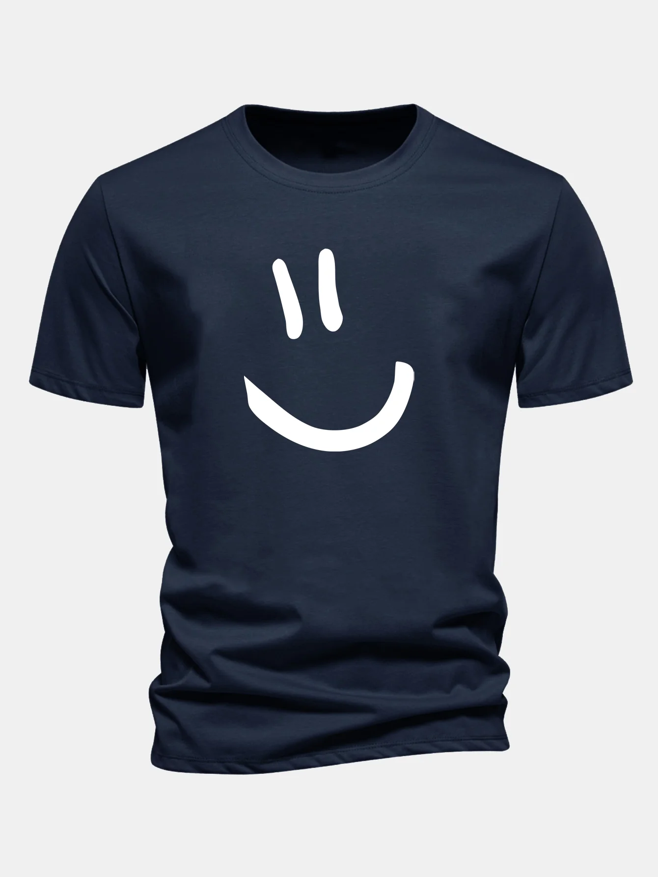 Regular Fit Smiley Face Print Cotton T-Shirt - Image 6
