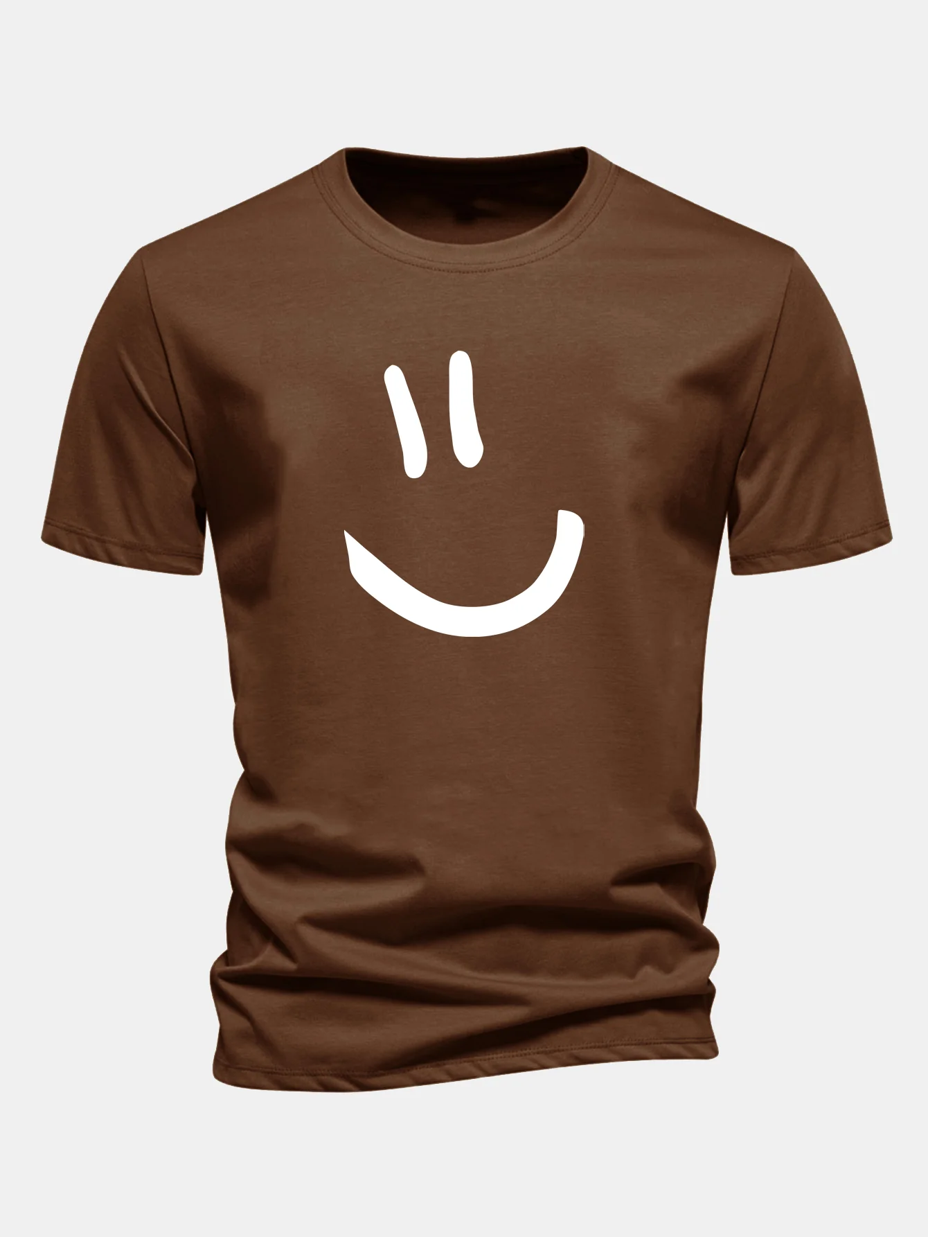 Regular Fit Smiley Face Print Cotton T-Shirt - Image 7