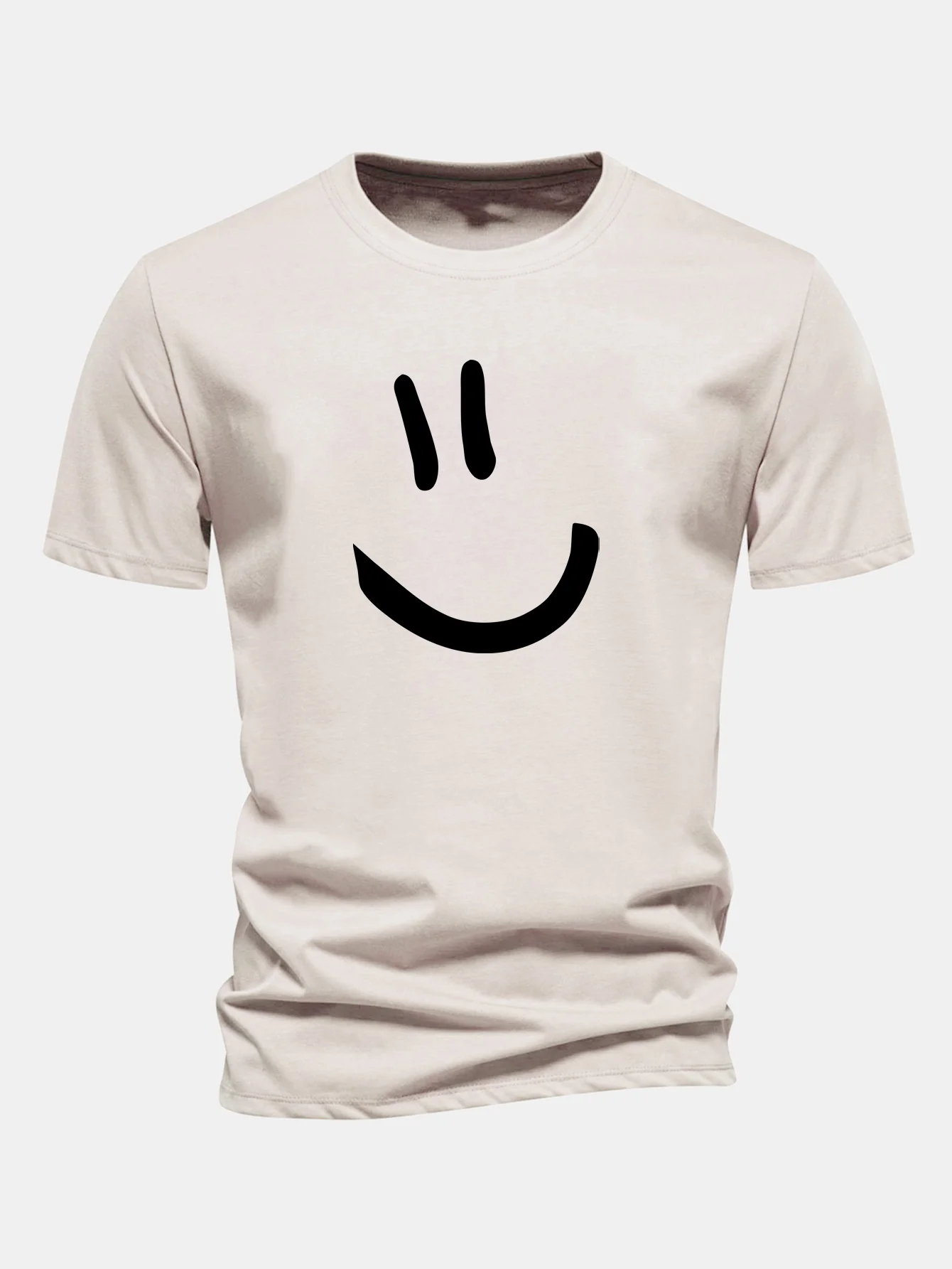 Regular Fit Smiley Face Print Cotton T-Shirt - Image 8