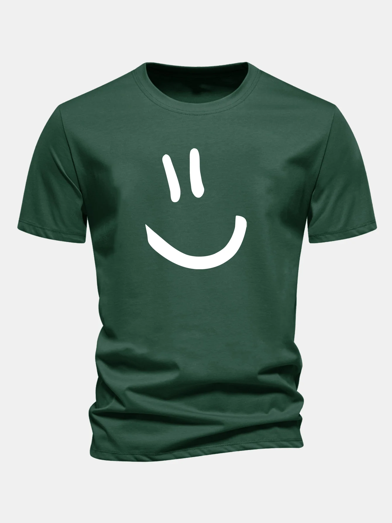Regular Fit Smiley Face Print Cotton T-Shirt - Image 9