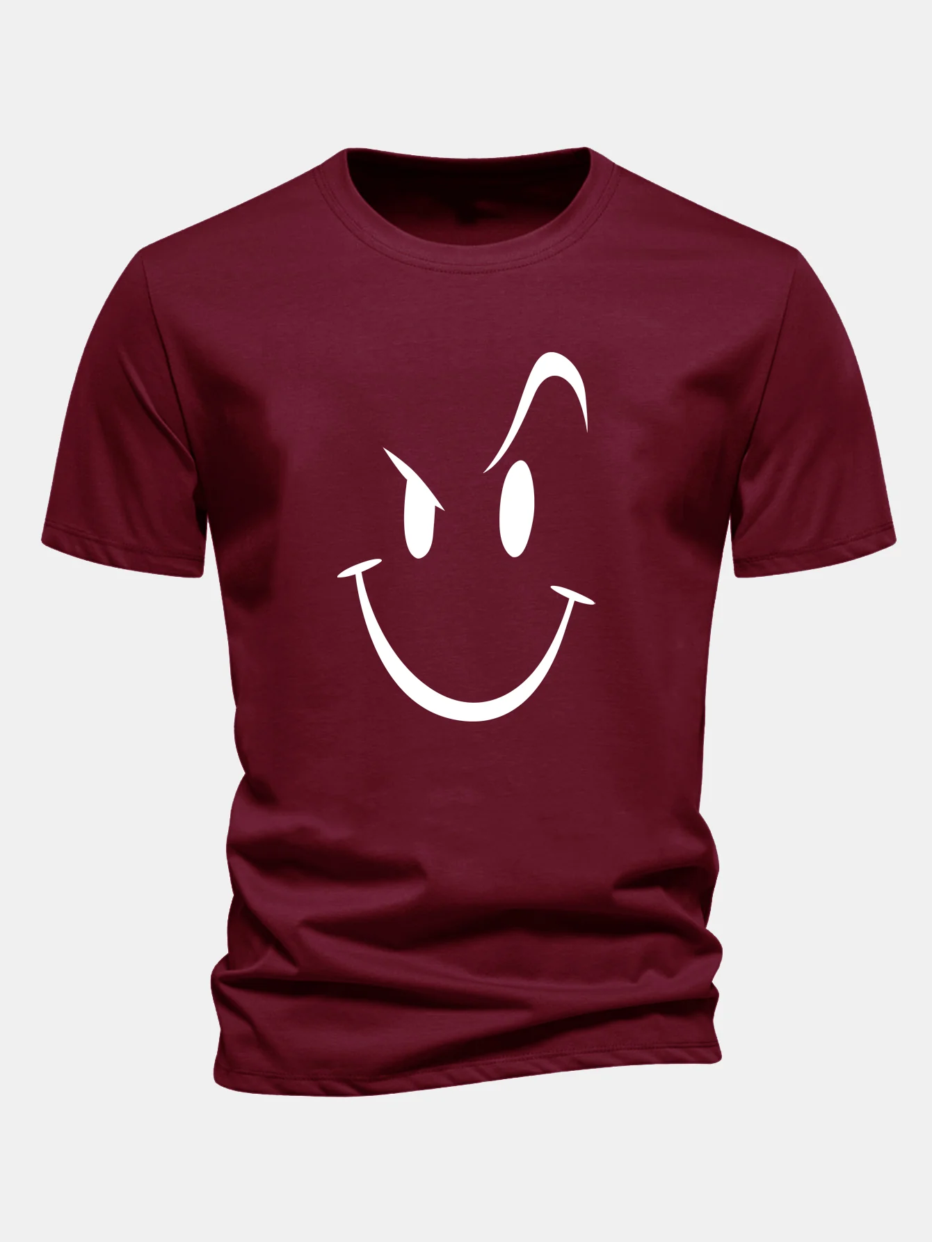 Regular Fit Smiley Face Print Cotton T-Shirt - Image 11