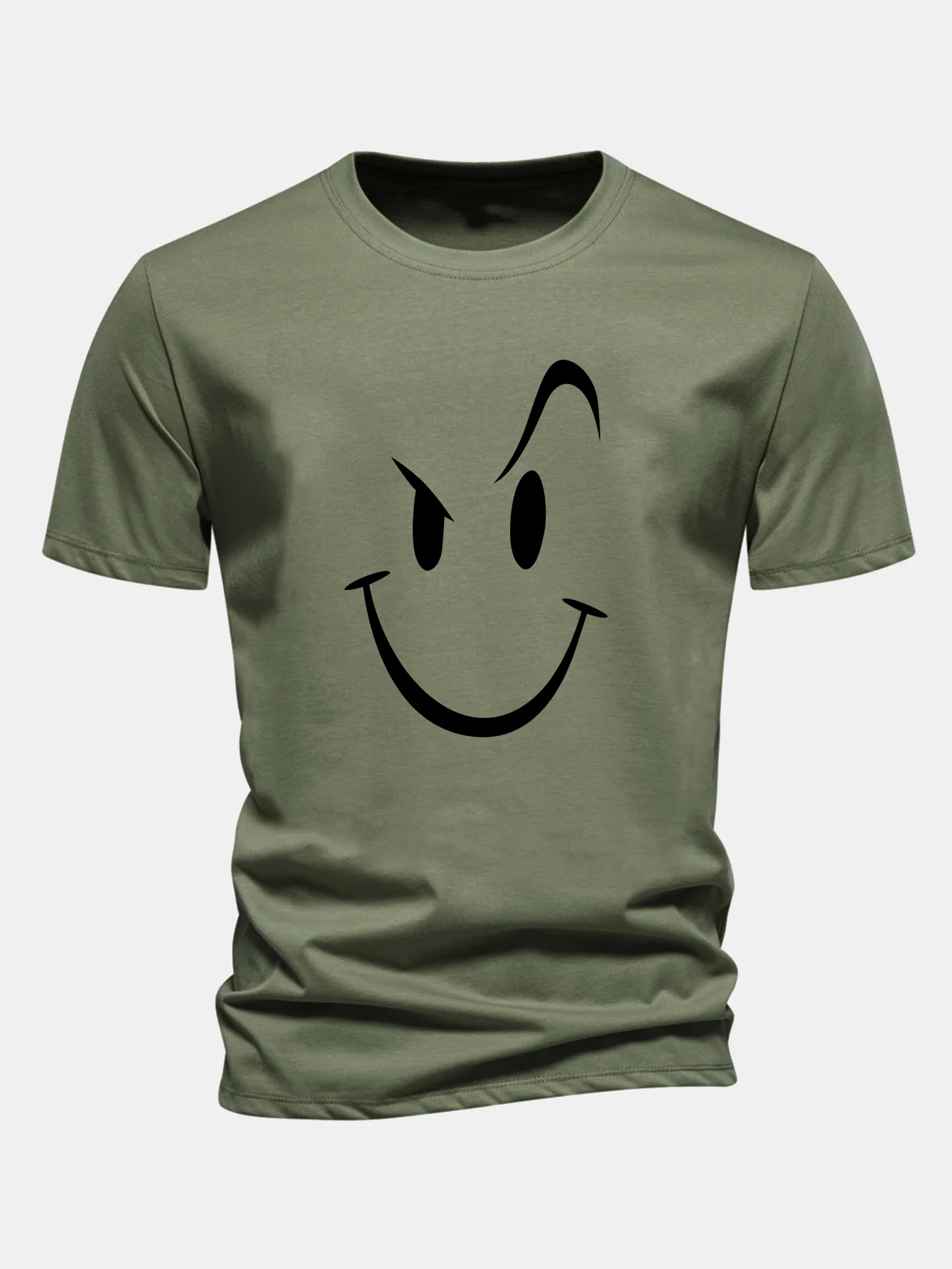 Regular Fit Smiley Face Print Cotton T-Shirt - Image 4