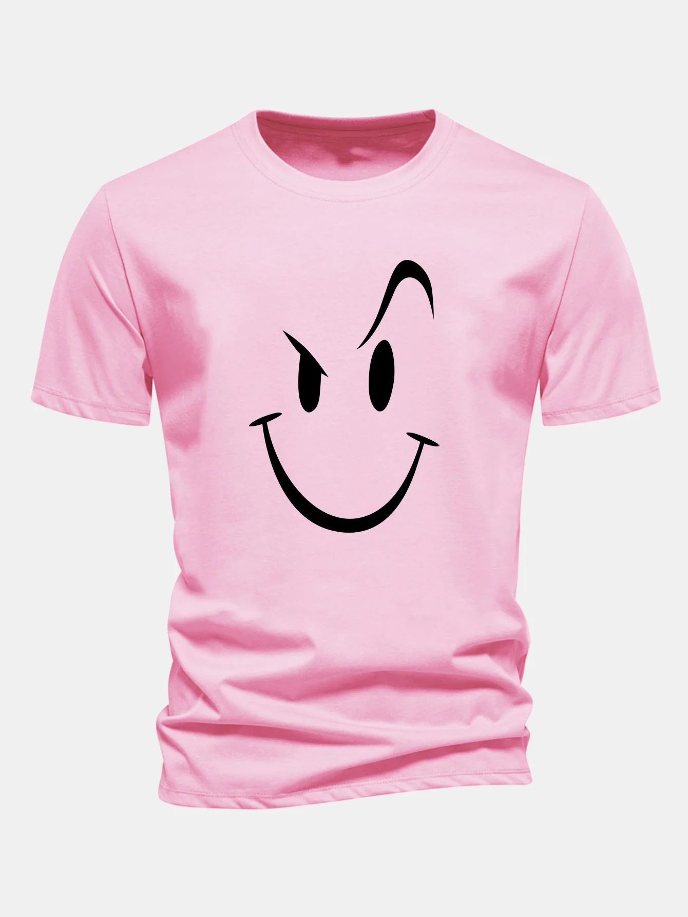 Regular Fit Smiley Face Print Cotton T-Shirt - Image 7