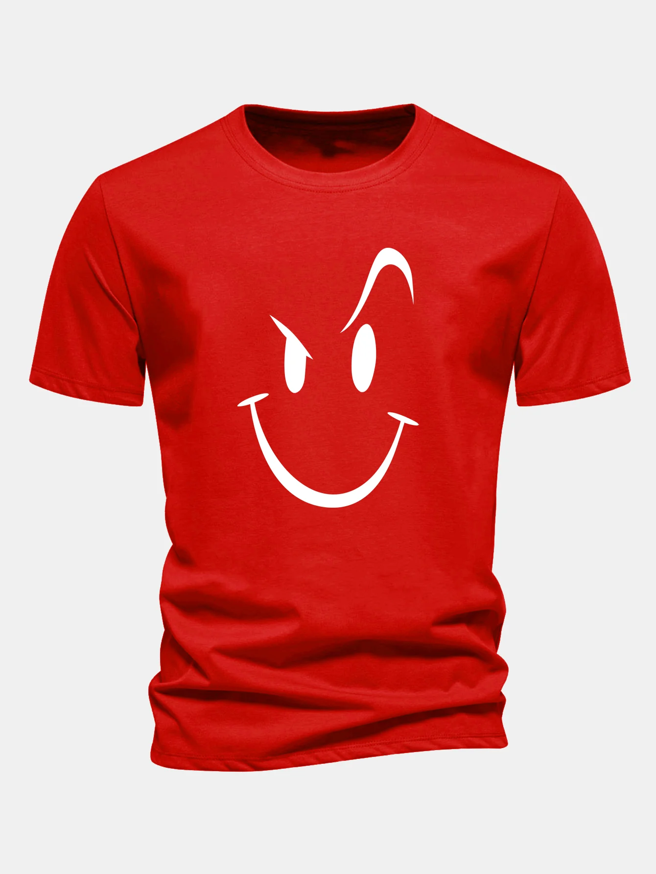 Regular Fit Smiley Face Print Cotton T-Shirt - Image 8