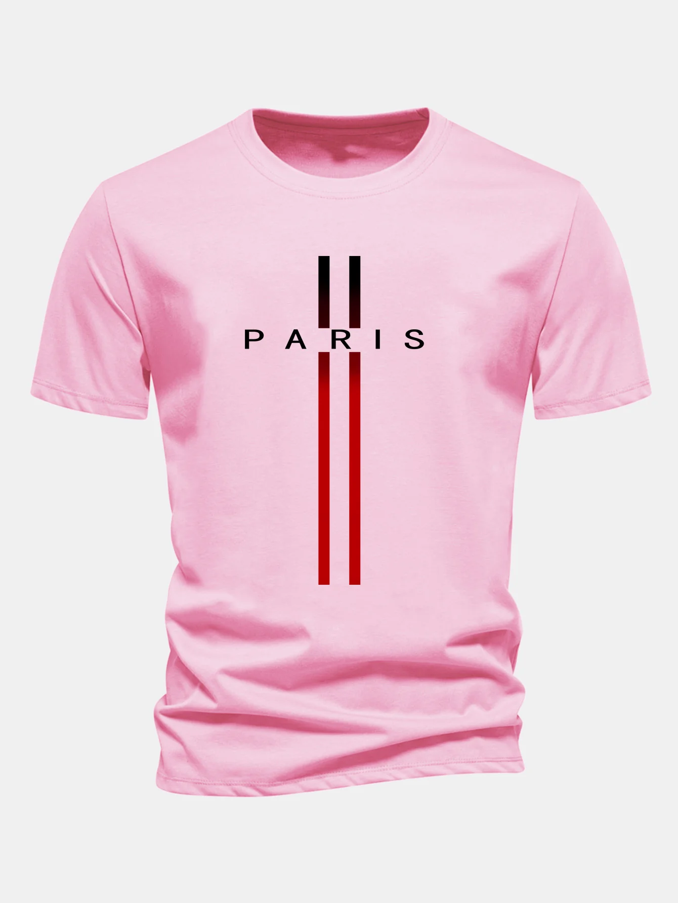 Regular Fit Stripe Paris Print Cotton T-Shirt - Image 11