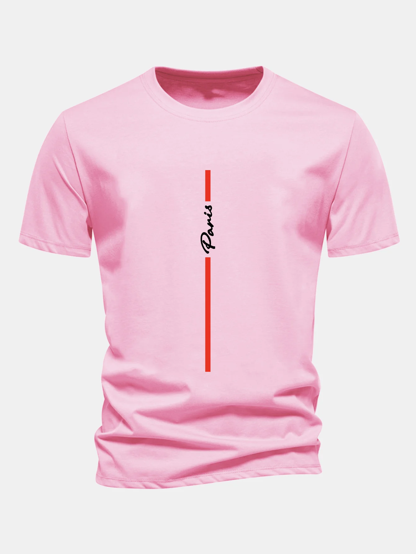 Regular Fit gestreiftes Paris Print Baumwoll-T-Shirt - Image 8