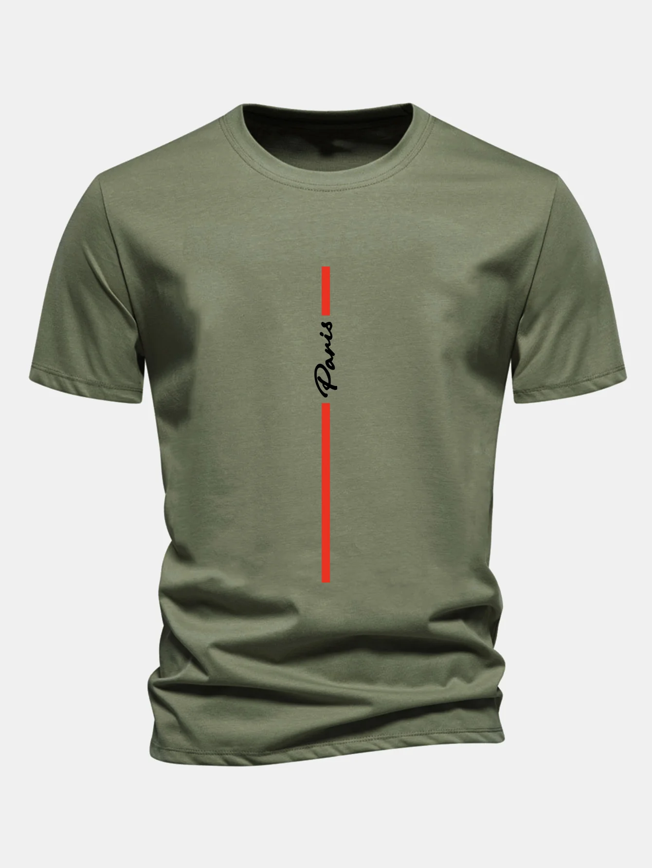 Regular Fit gestreiftes Paris Print Baumwoll-T-Shirt - Image 9