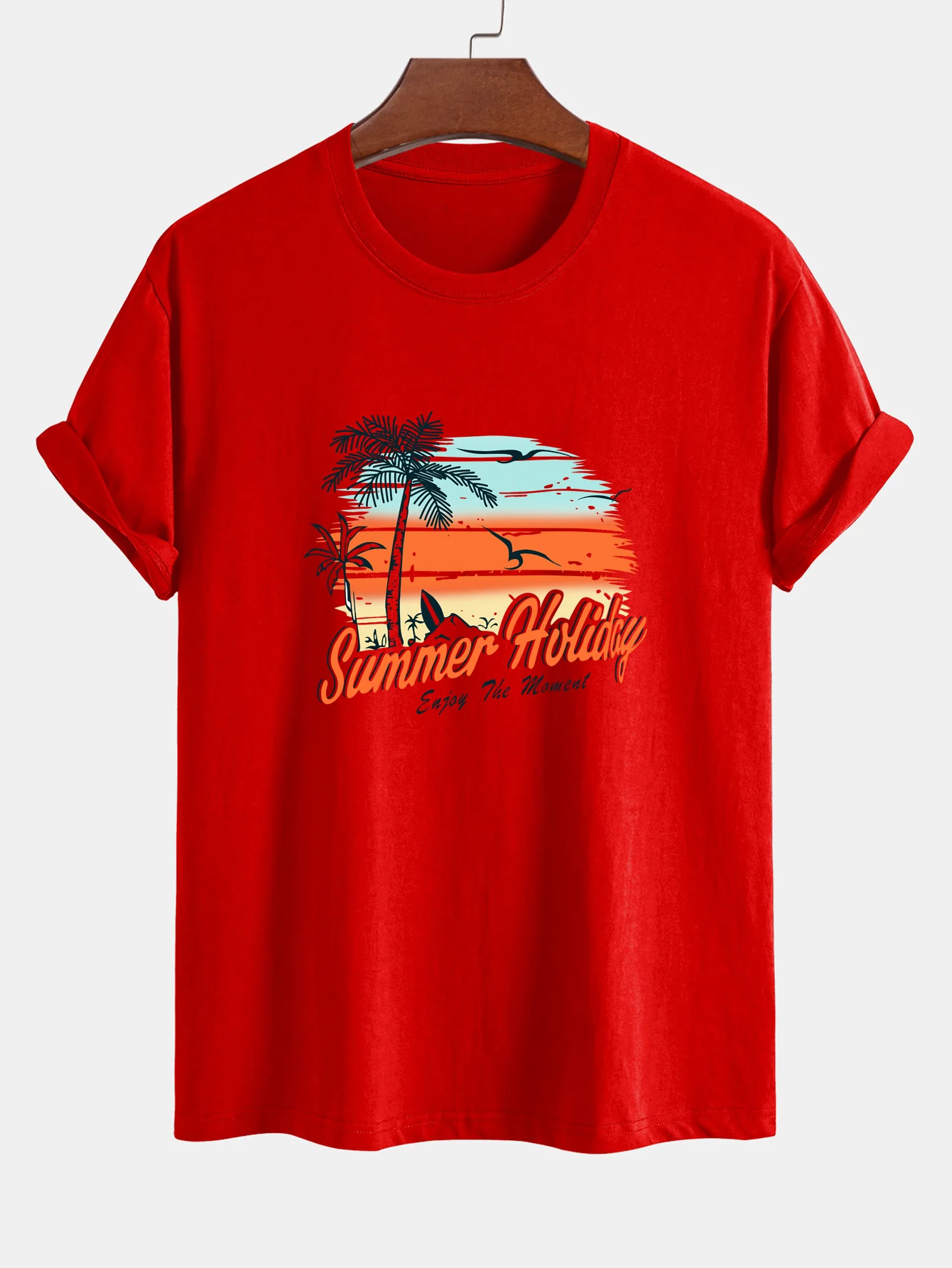 Regular Fit Sommerurlaub Print Baumwoll-T-Shirt - Image 15
