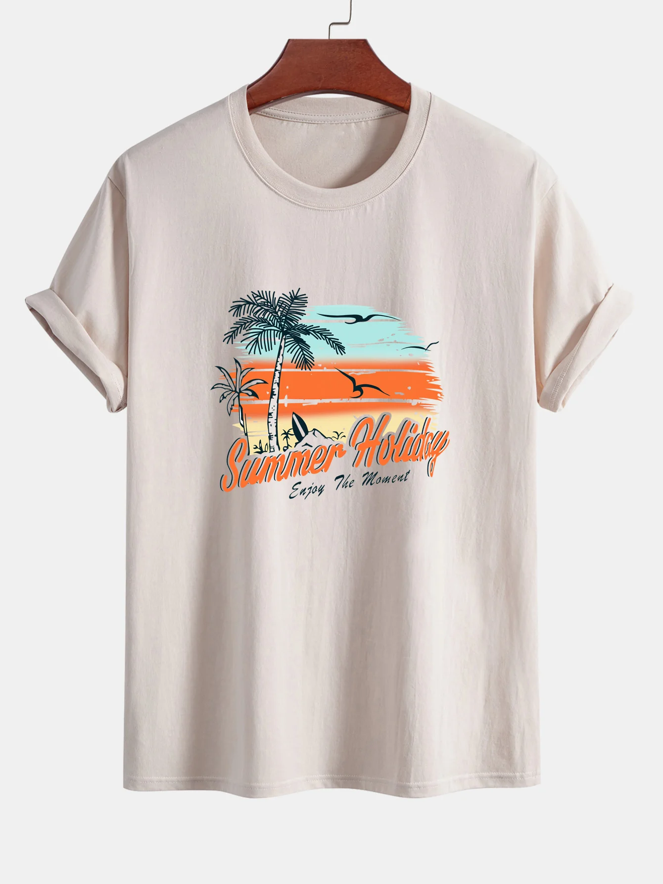 Regular Fit Sommerurlaub Print Baumwoll-T-Shirt - Image 3