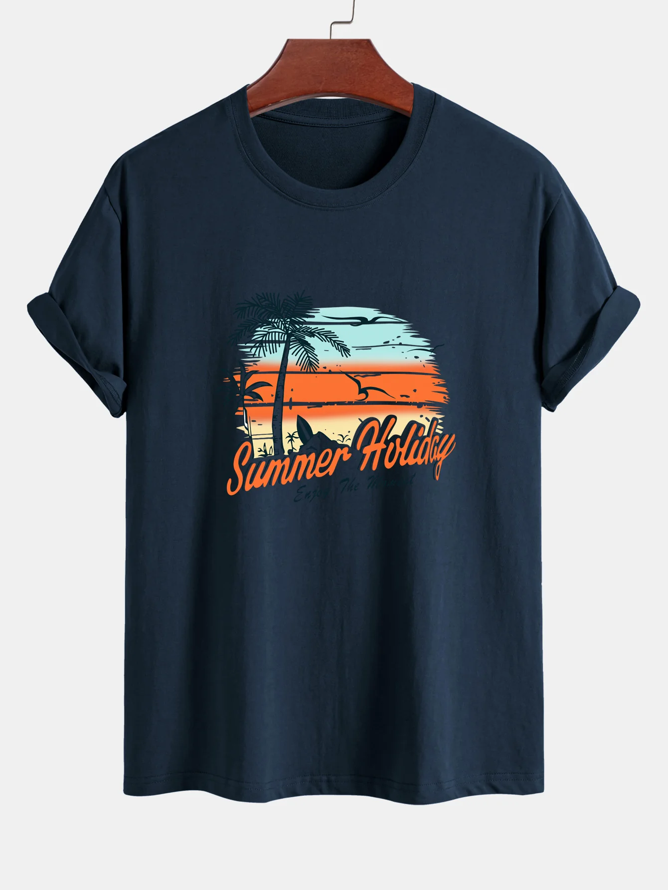 Regular Fit Sommerurlaub Print Baumwoll-T-Shirt - Image 5