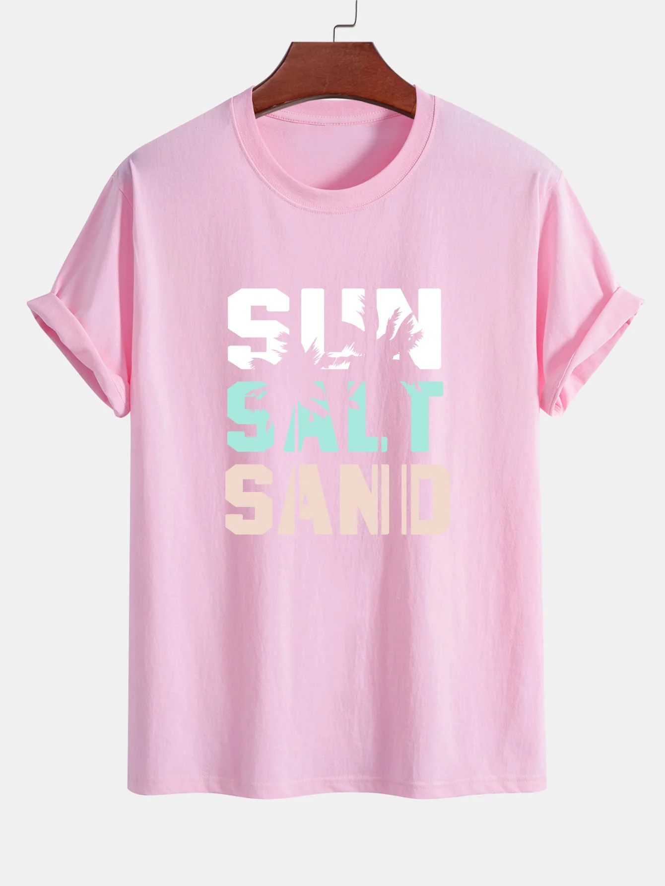 Regular Fit Sun Sand Palmenbaum Print Baumwoll-T-Shirt - Image 10