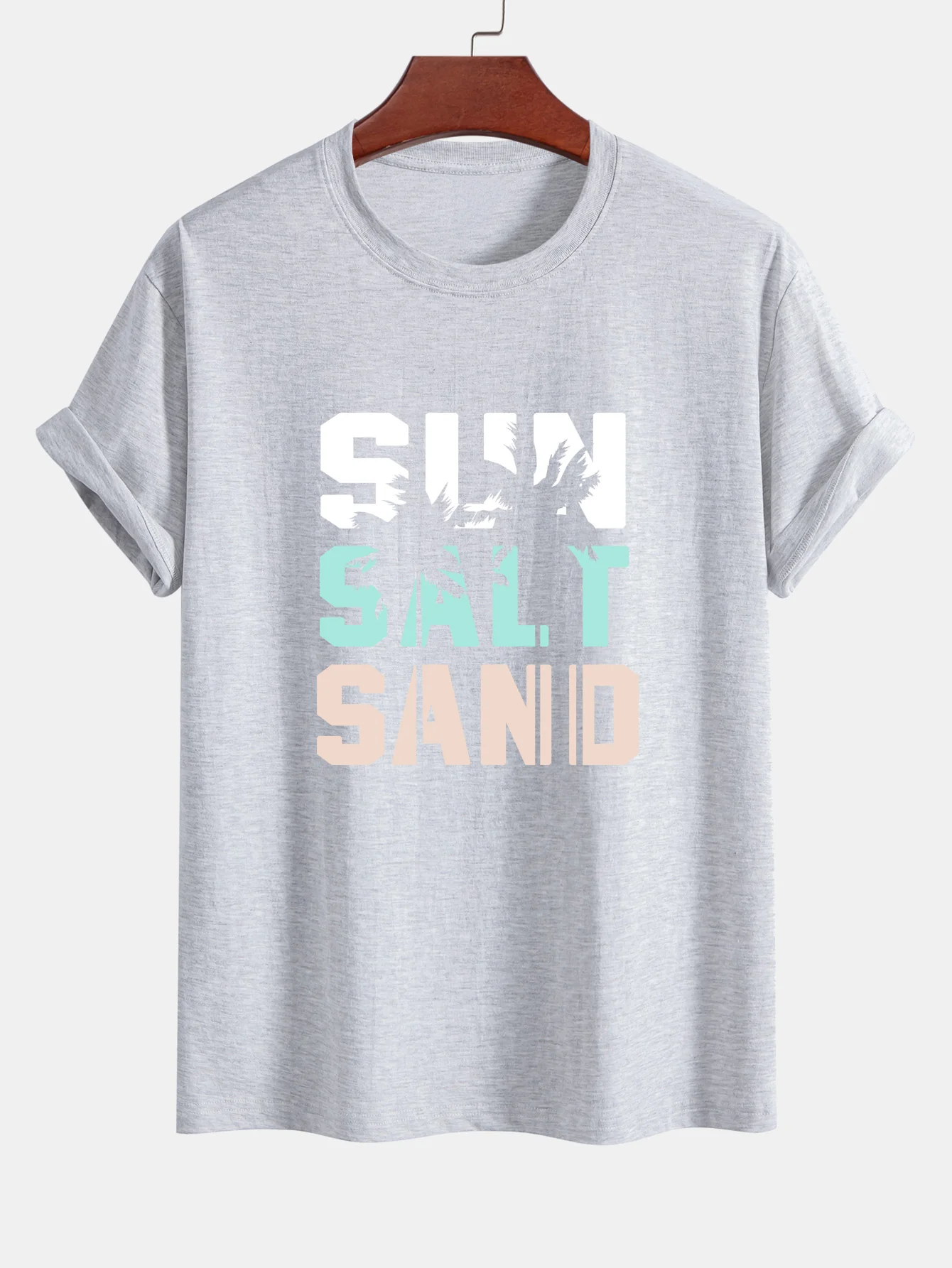 Regular Fit Sun Sand Palmenbaum Print Baumwoll-T-Shirt - Image 11