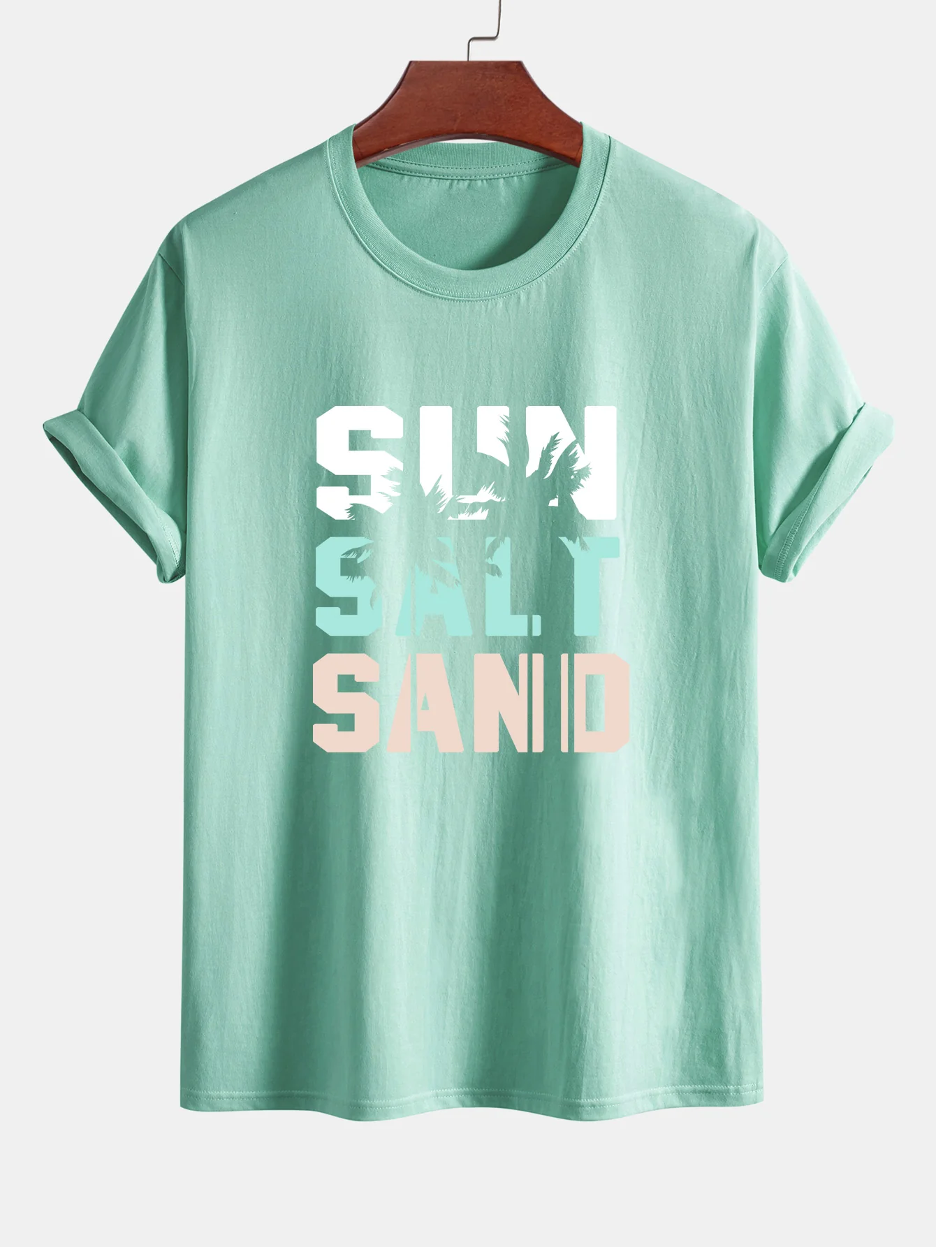 Regular Fit Sun Sand Palmenbaum Print Baumwoll-T-Shirt - Image 12