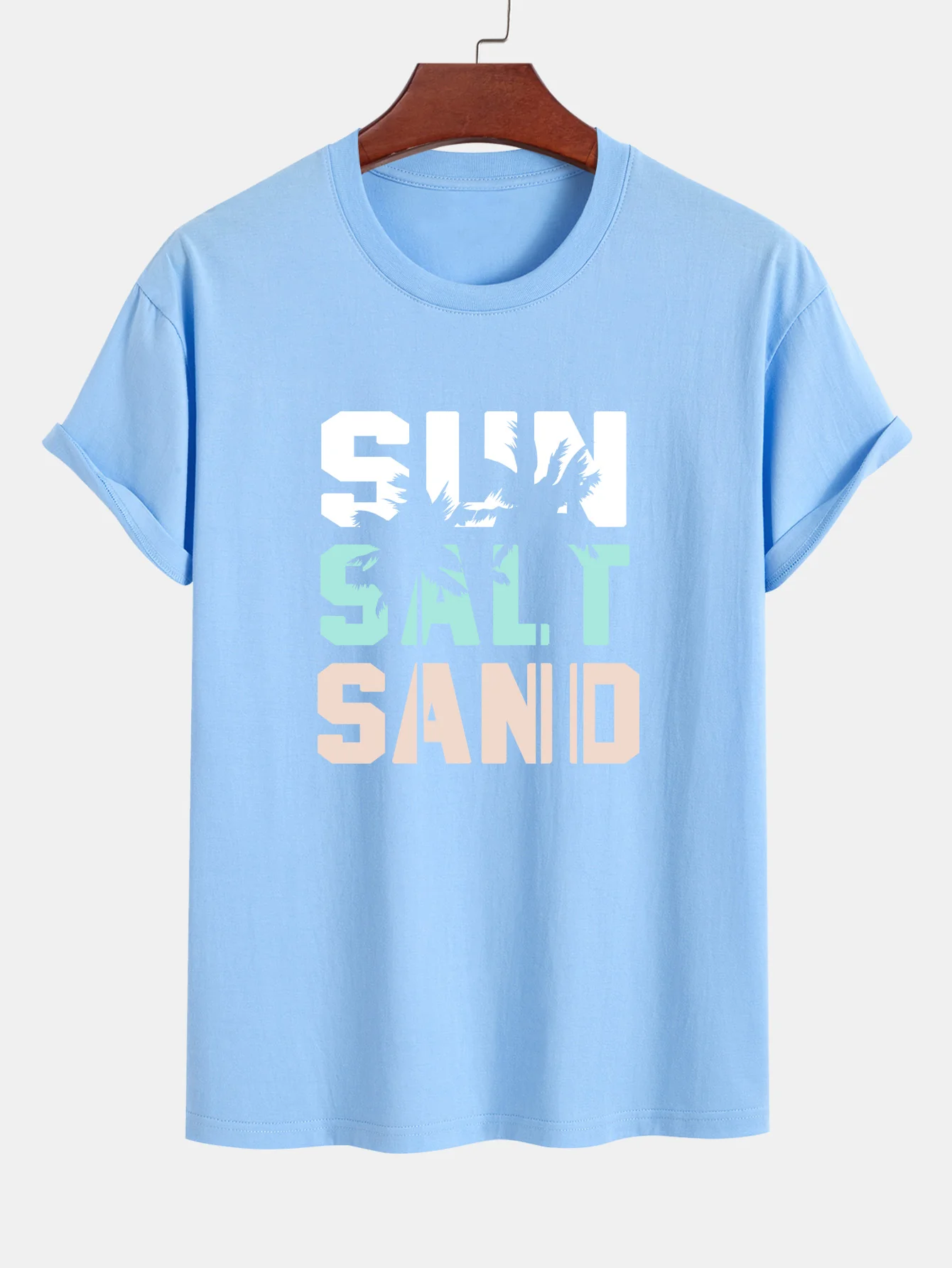 Regular Fit Sun Sand Palmenbaum Print Baumwoll-T-Shirt - Image 13