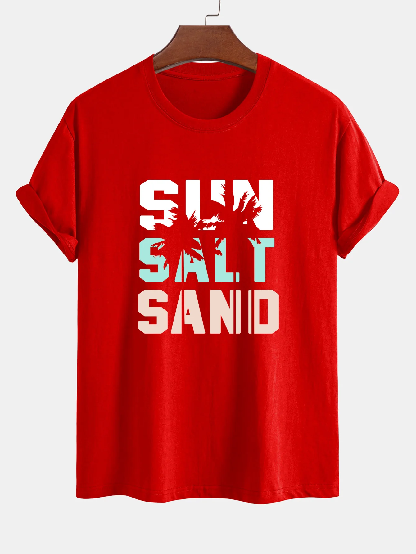 Regular Fit Sun Sand Palmenbaum Print Baumwoll-T-Shirt - Image 15