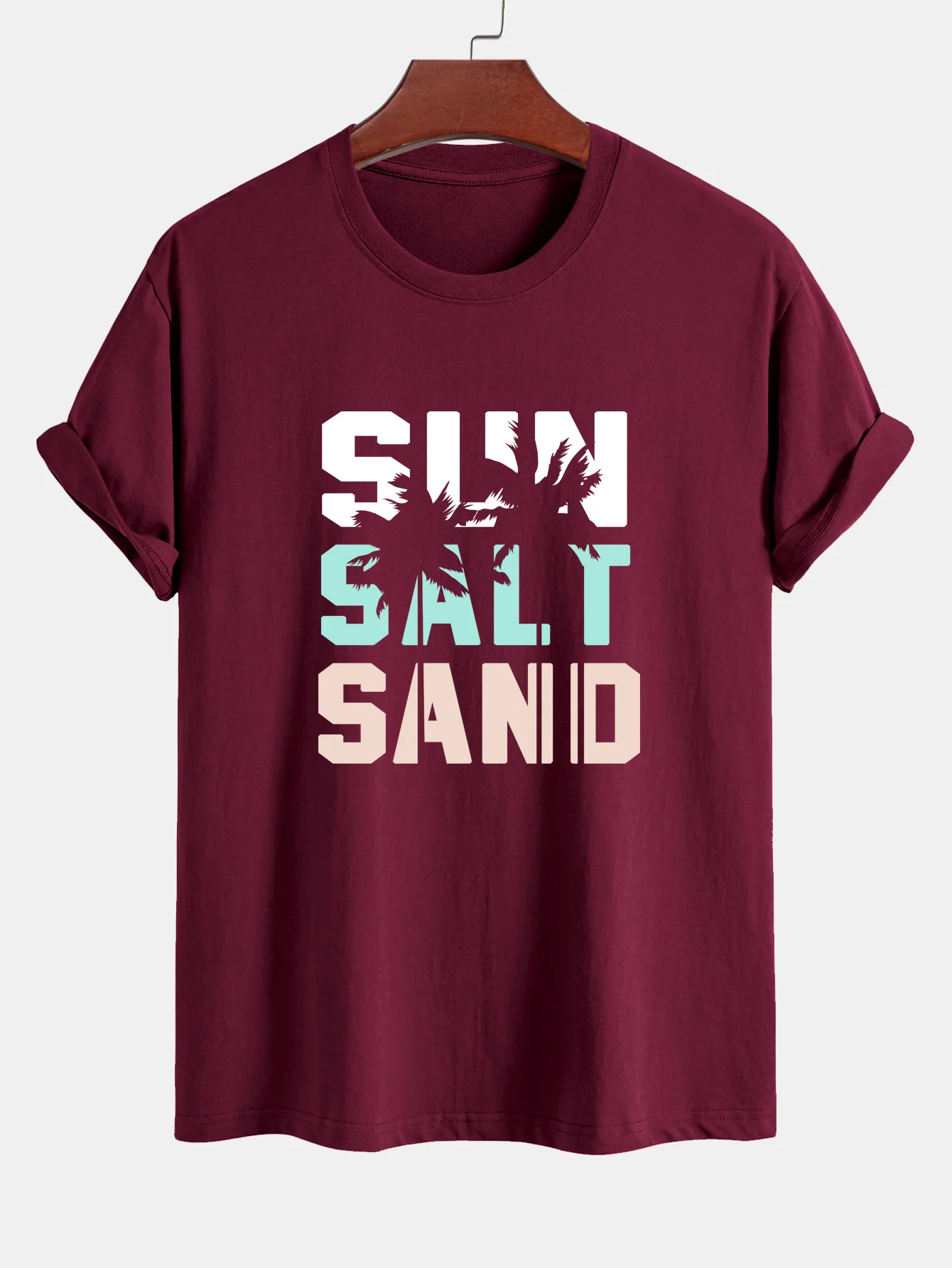 Regular Fit Sun Sand Palmenbaum Print Baumwoll-T-Shirt - Image 7