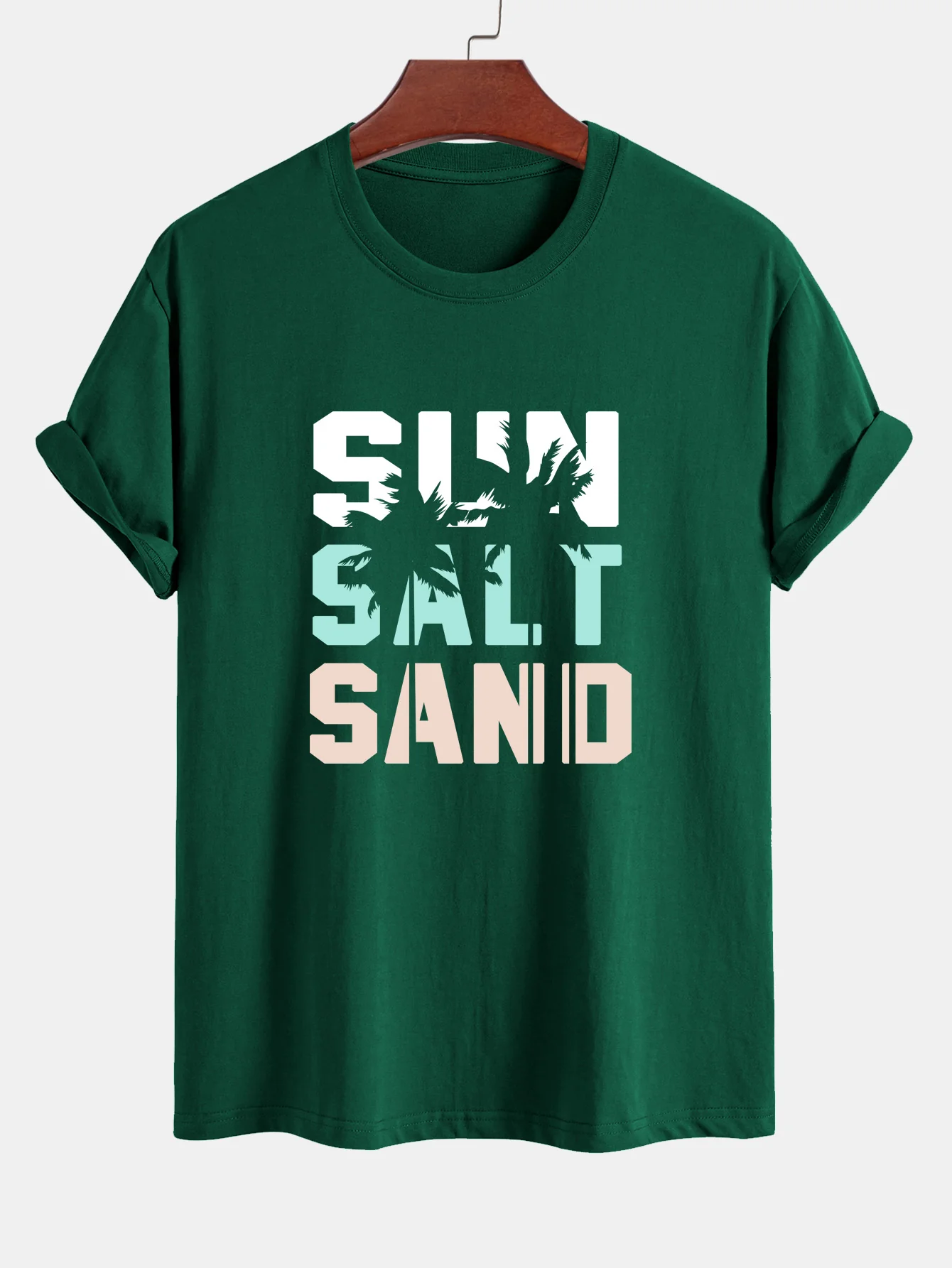 Regular Fit Sun Sand Palmenbaum Print Baumwoll-T-Shirt - Image 8
