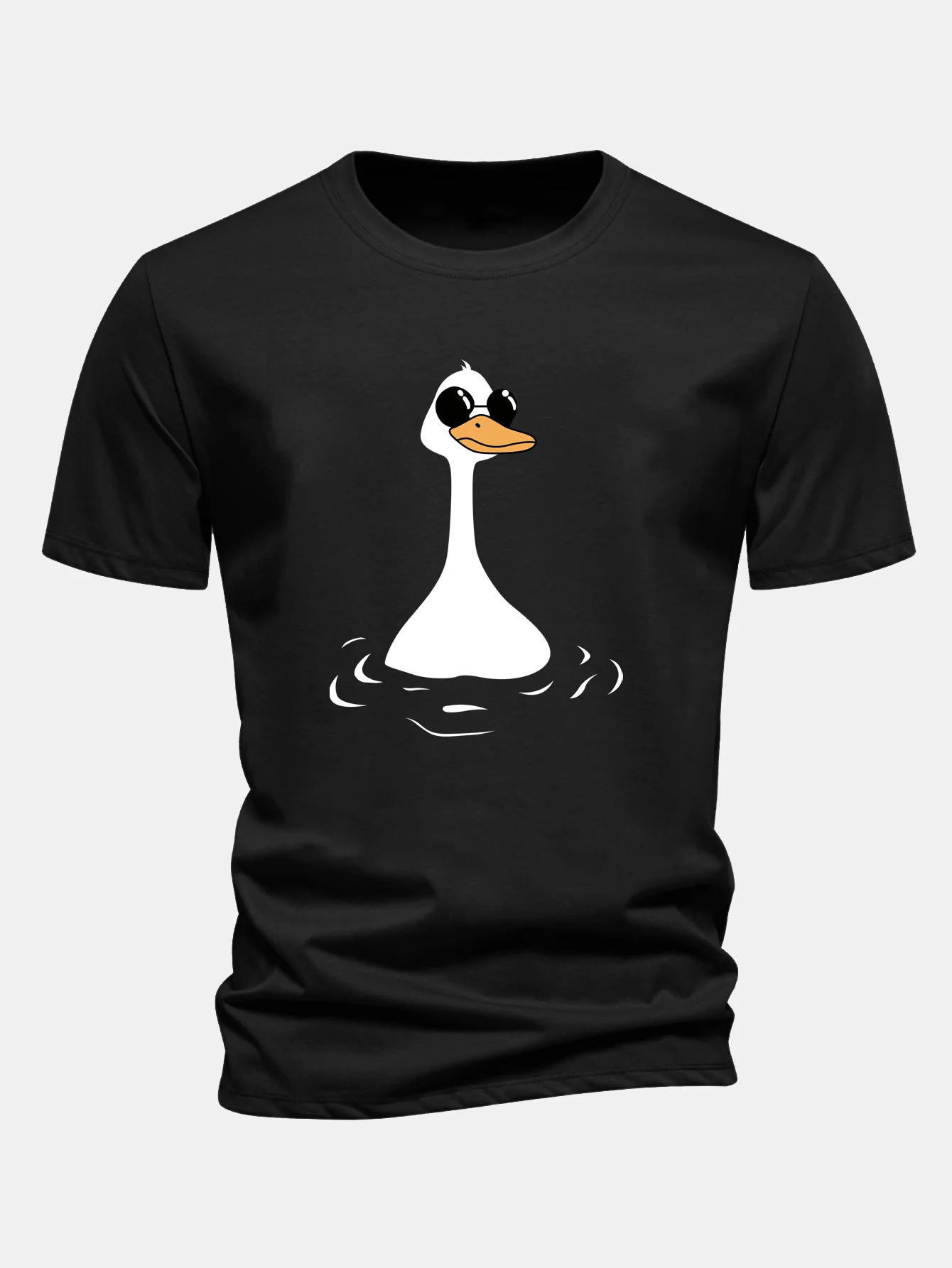 Regular Fit Sunglasses Goose Print Cotton T-Shirt