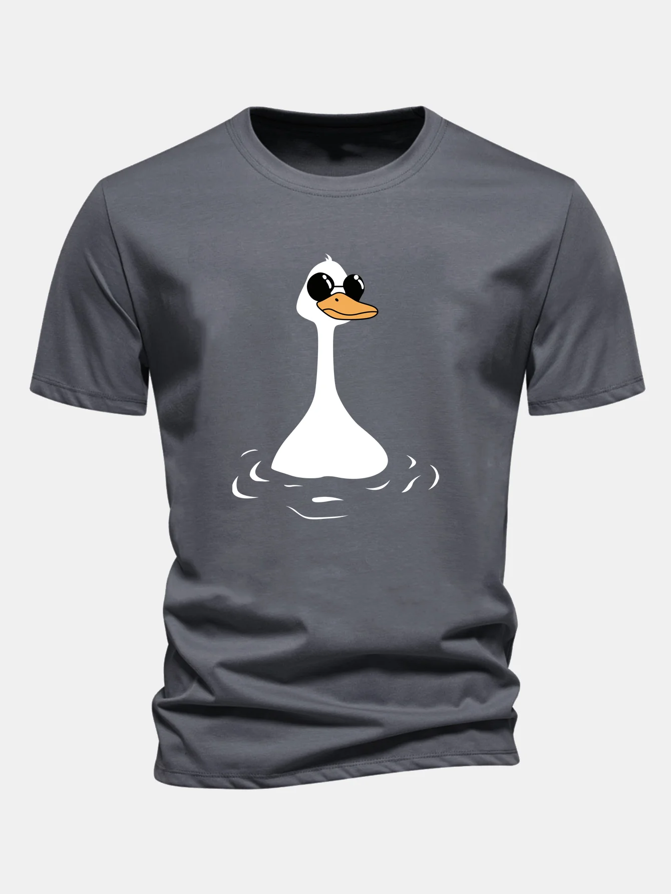 Regular Fit Sunglasses Goose Print Cotton T-Shirt - Image 10