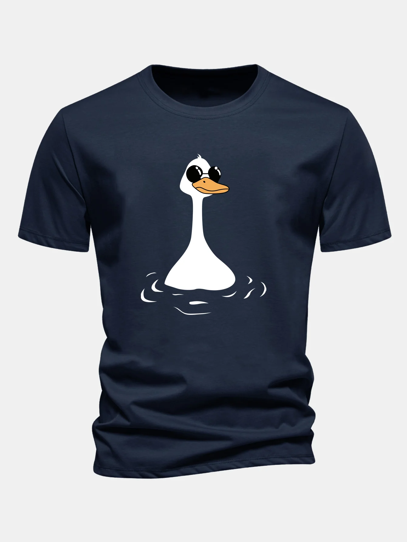 Regular Fit Sunglasses Goose Print Cotton T-Shirt - Image 2