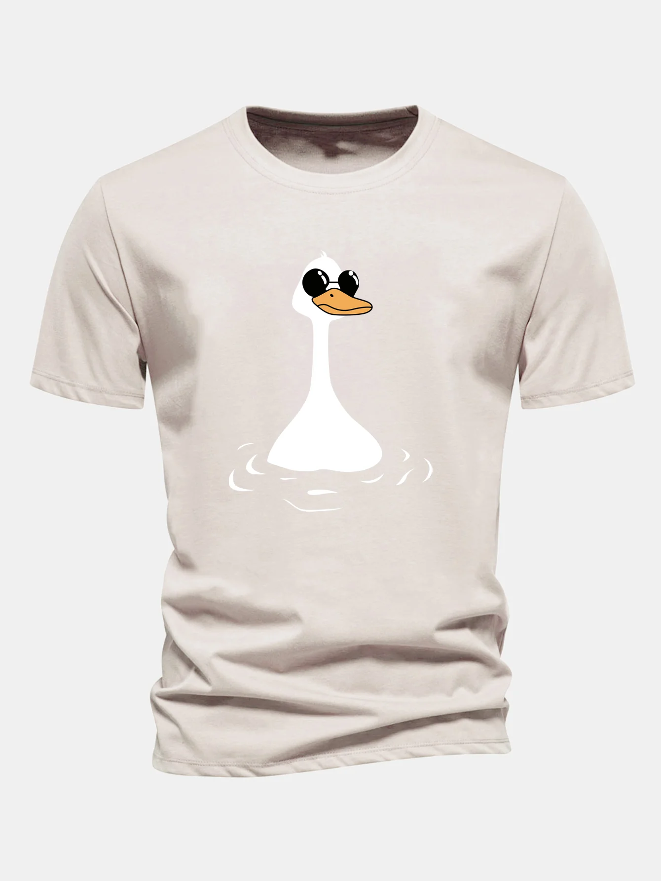 Regular Fit Sunglasses Goose Print Cotton T-Shirt - Image 3