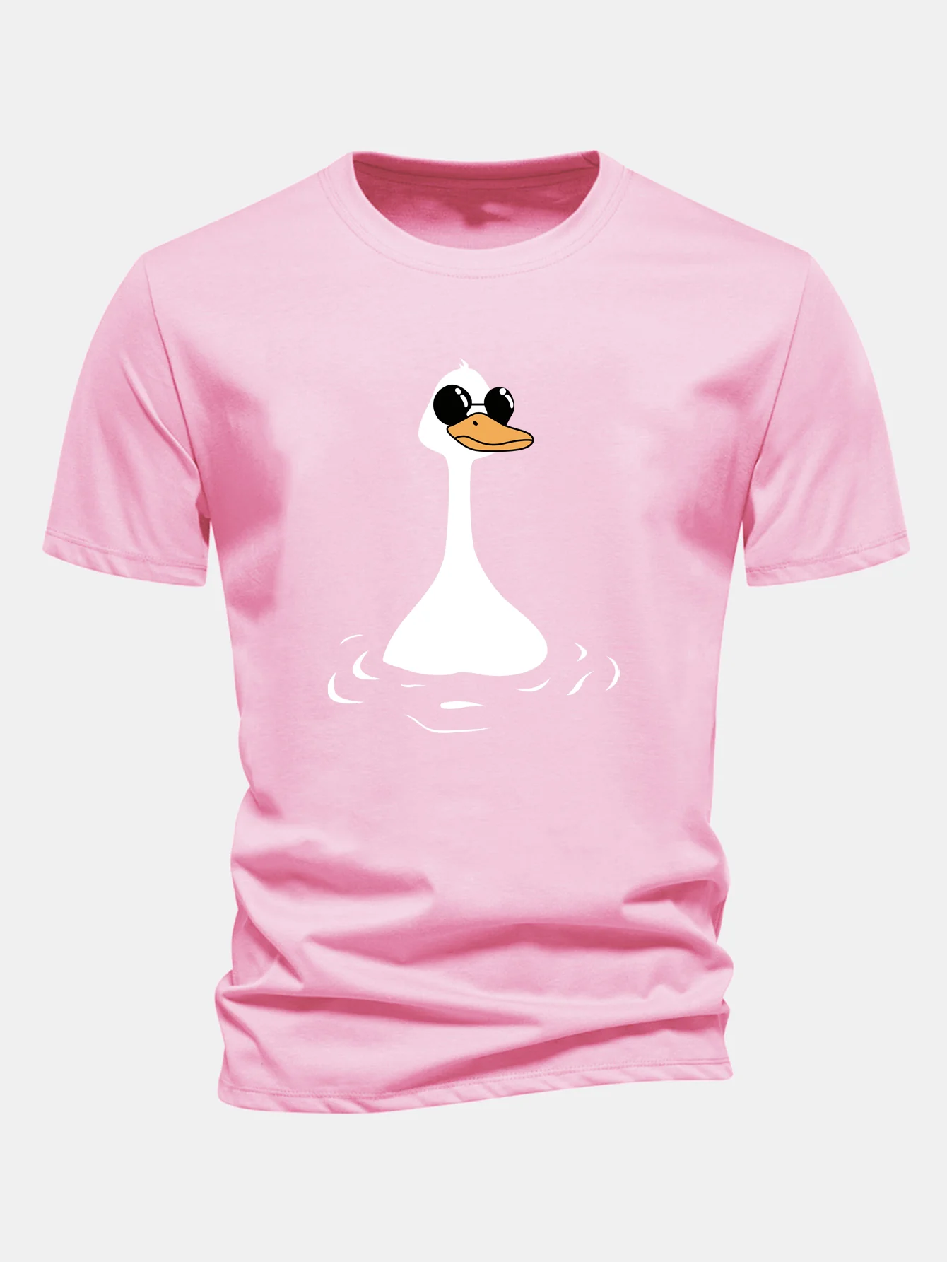 Regular Fit Sunglasses Goose Print Cotton T-Shirt - Image 4