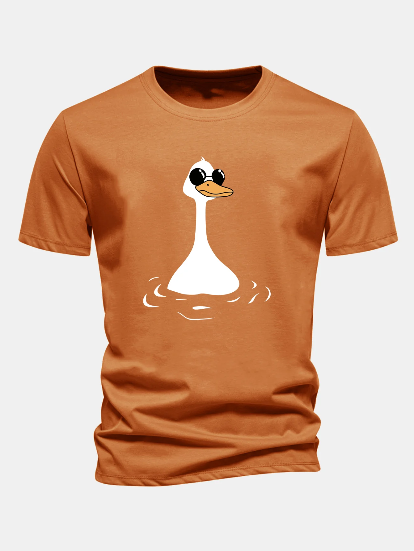 Regular Fit Sunglasses Goose Print Cotton T-Shirt - Image 5