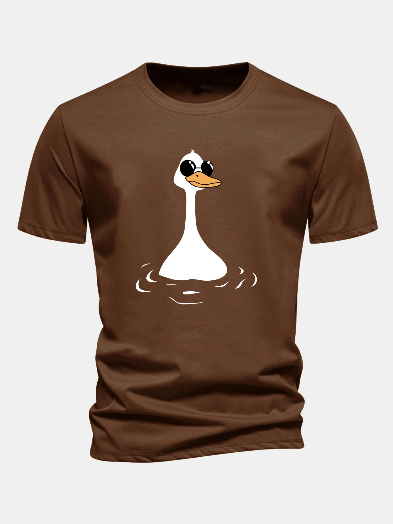 Regular Fit Sunglasses Goose Print Cotton T-Shirt - Image 6