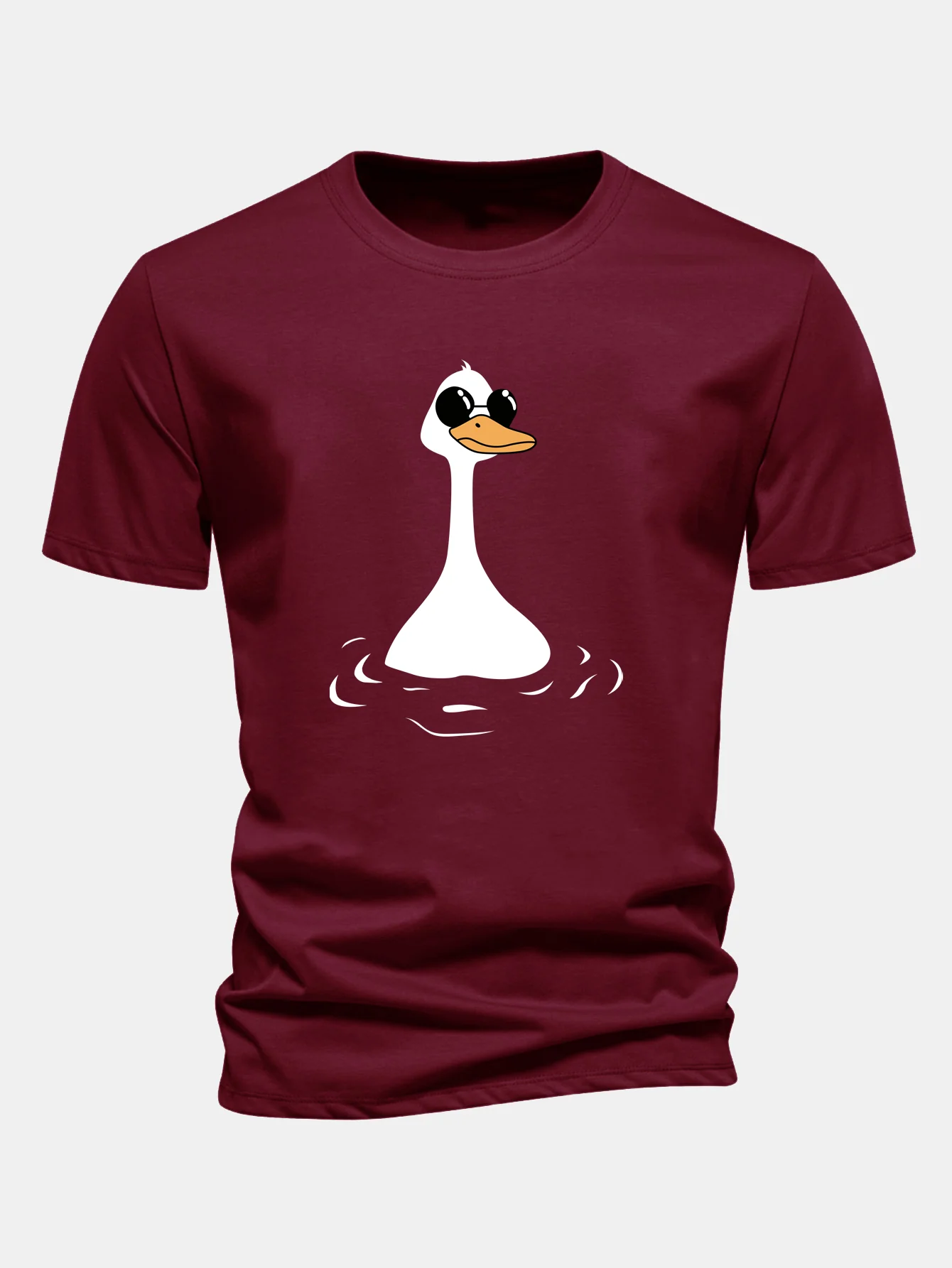 Regular Fit Sunglasses Goose Print Cotton T-Shirt - Image 8