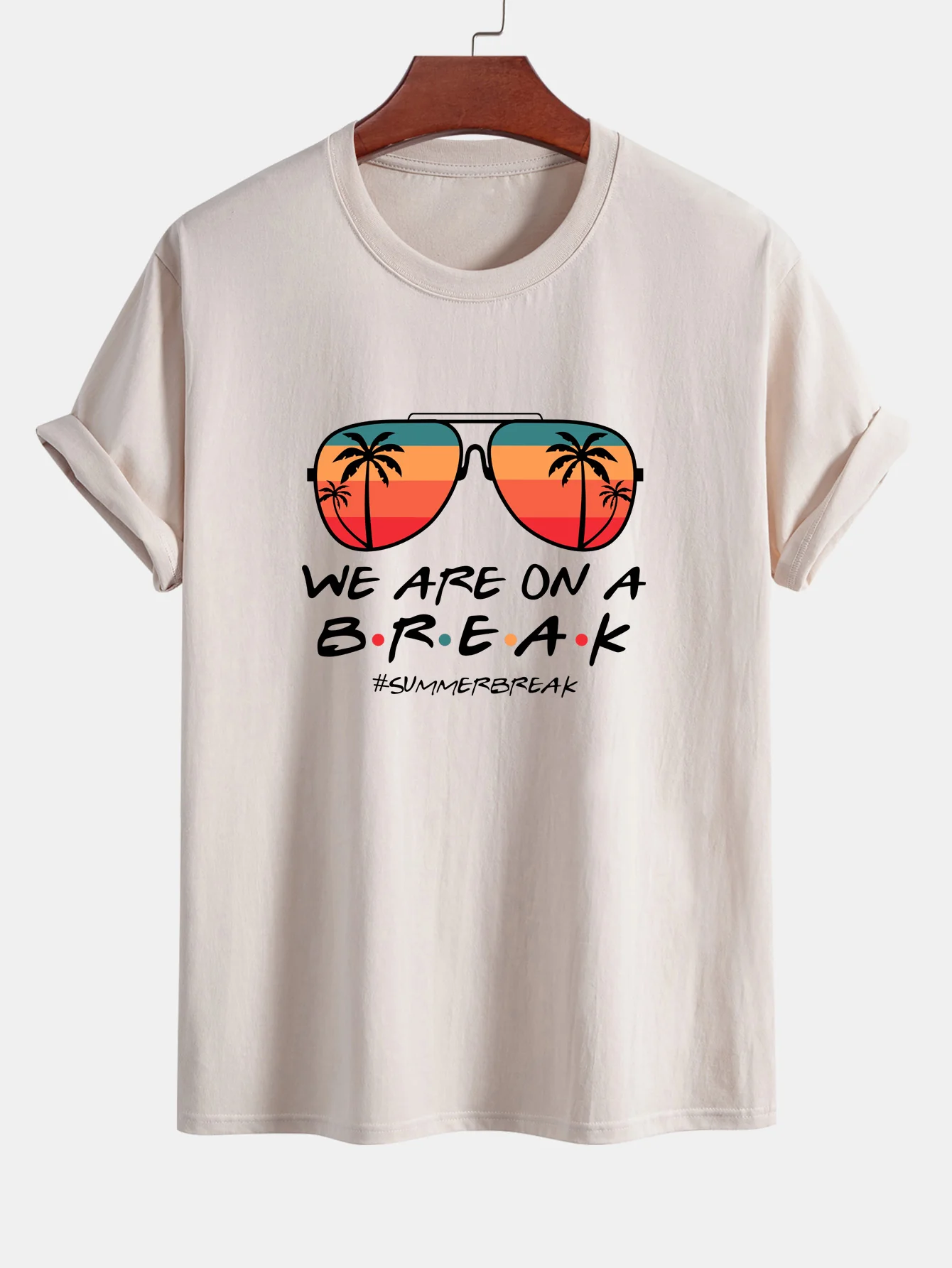 Regular Fit Sonnenbrille Palm Tree Print Baumwoll-T-Shirt - Image 2