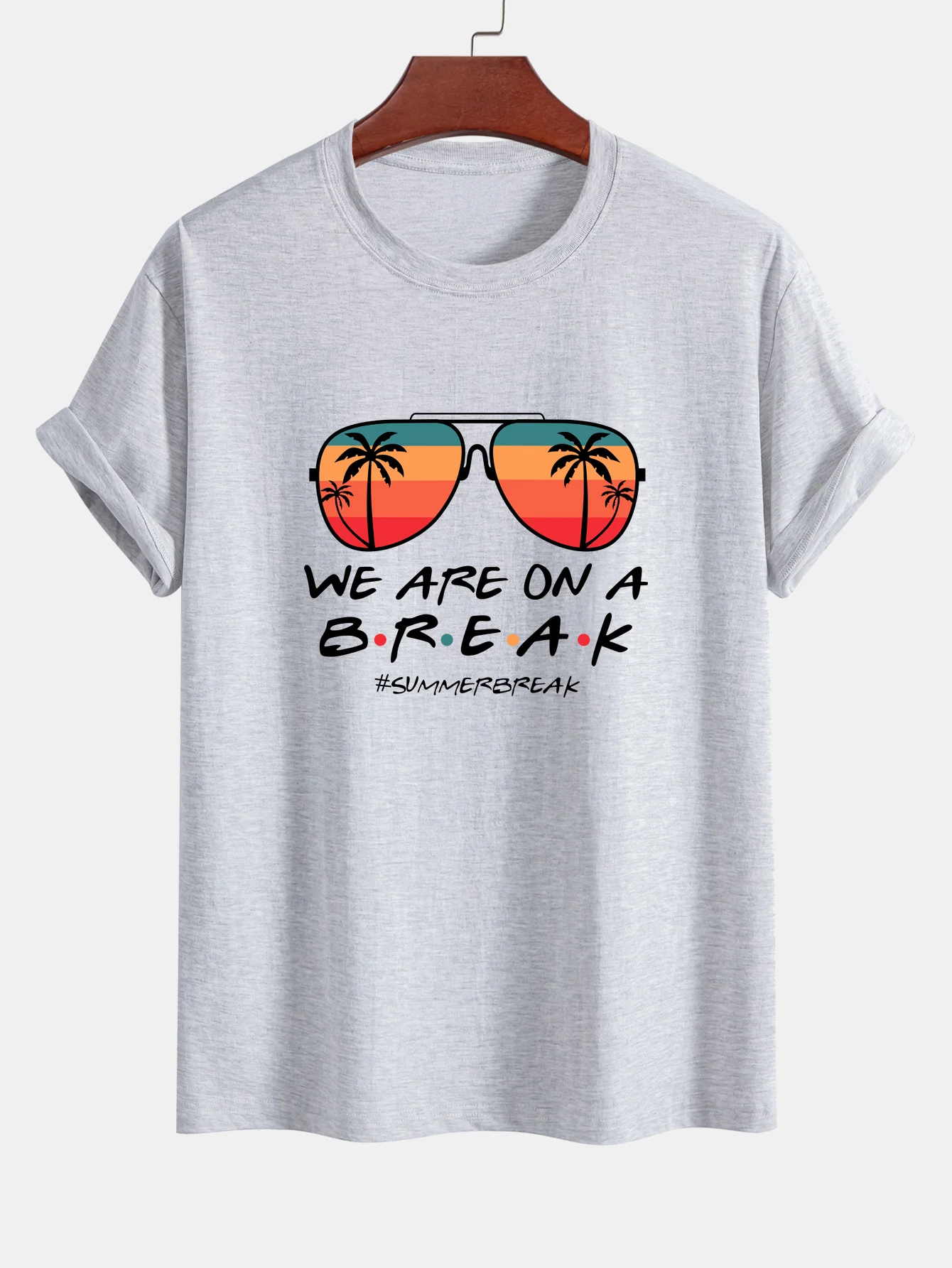 Regular Fit Sonnenbrille Palm Tree Print Baumwoll-T-Shirt - Image 4