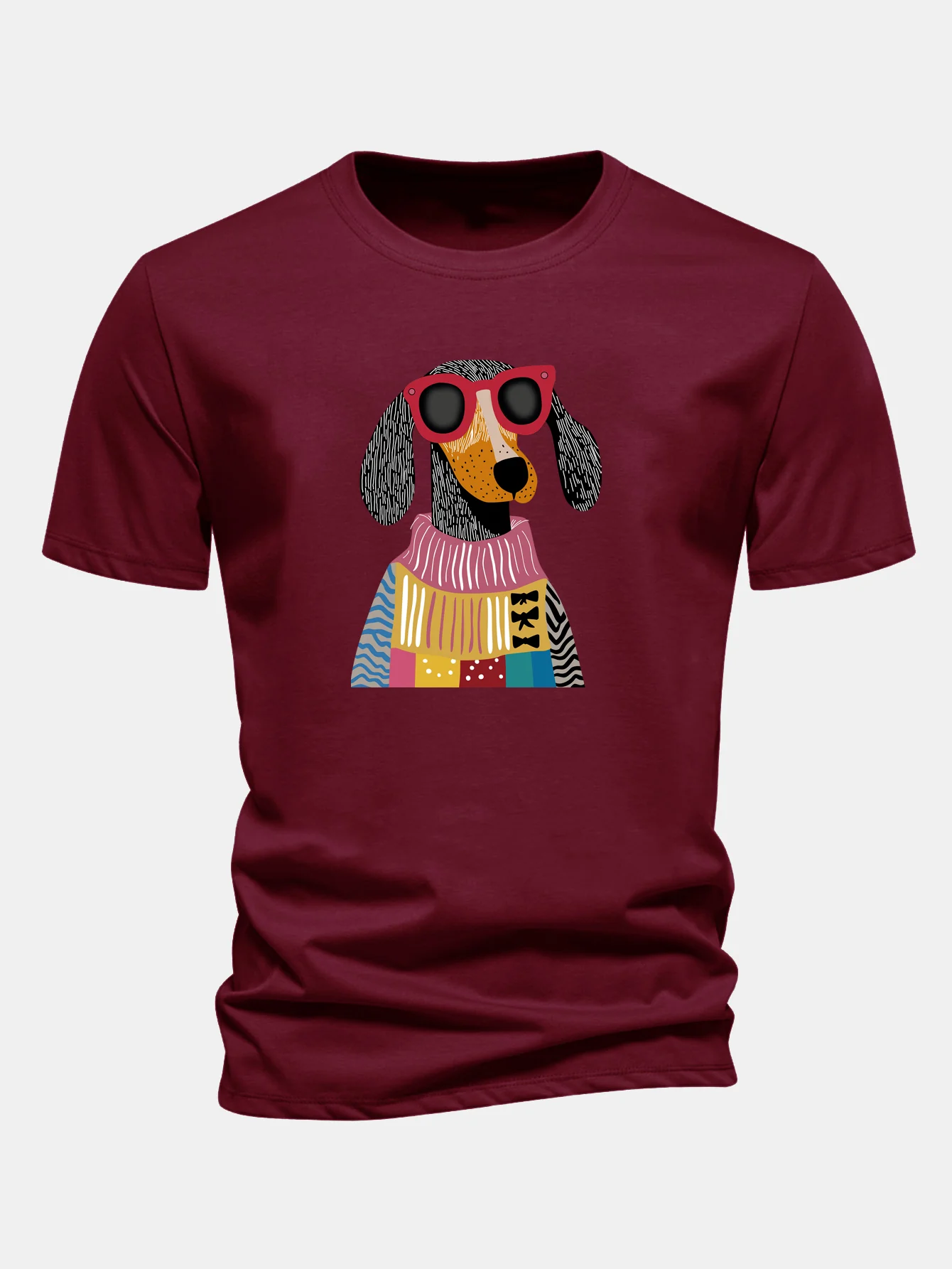 Regular Fit Sweater Dog Print Cotton T-Shirt - Image 10