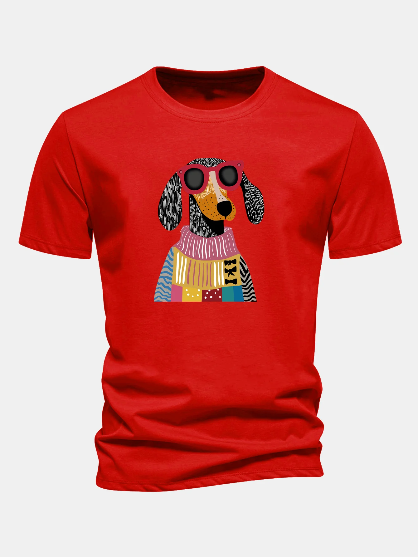 Regular Fit Sweater Dog Print Cotton T-Shirt - Image 12