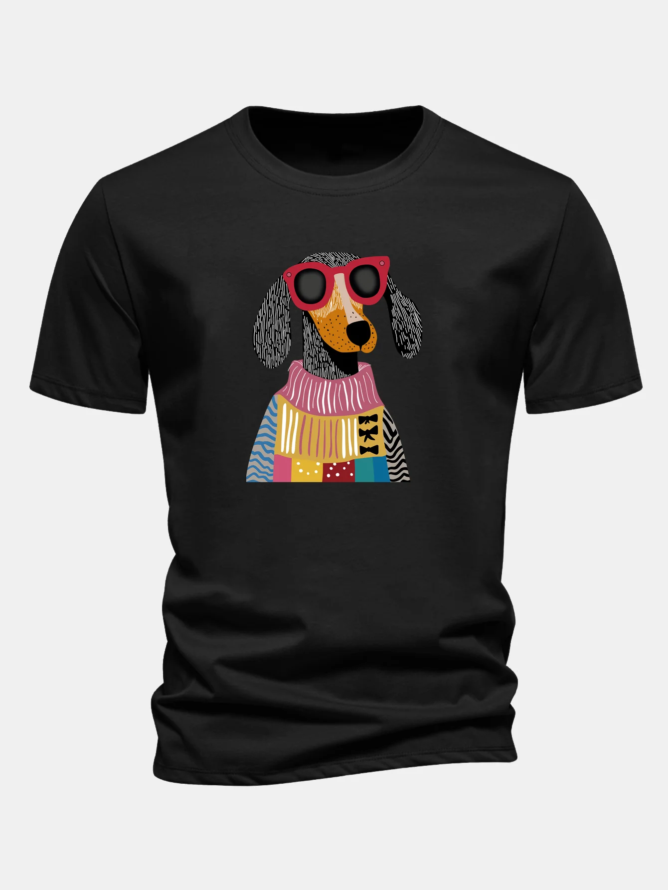 Regular Fit Sweater Dog Print Cotton T-Shirt - Image 4