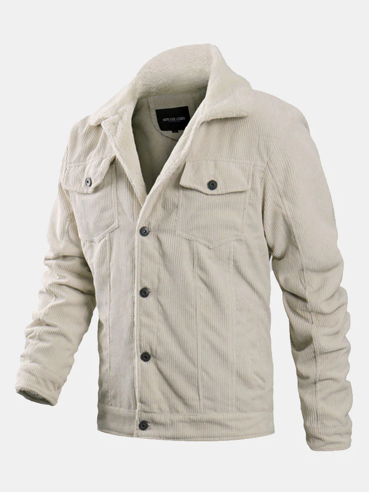 Regulär geschnittene Teddy-futter Cordjacke - Image 4