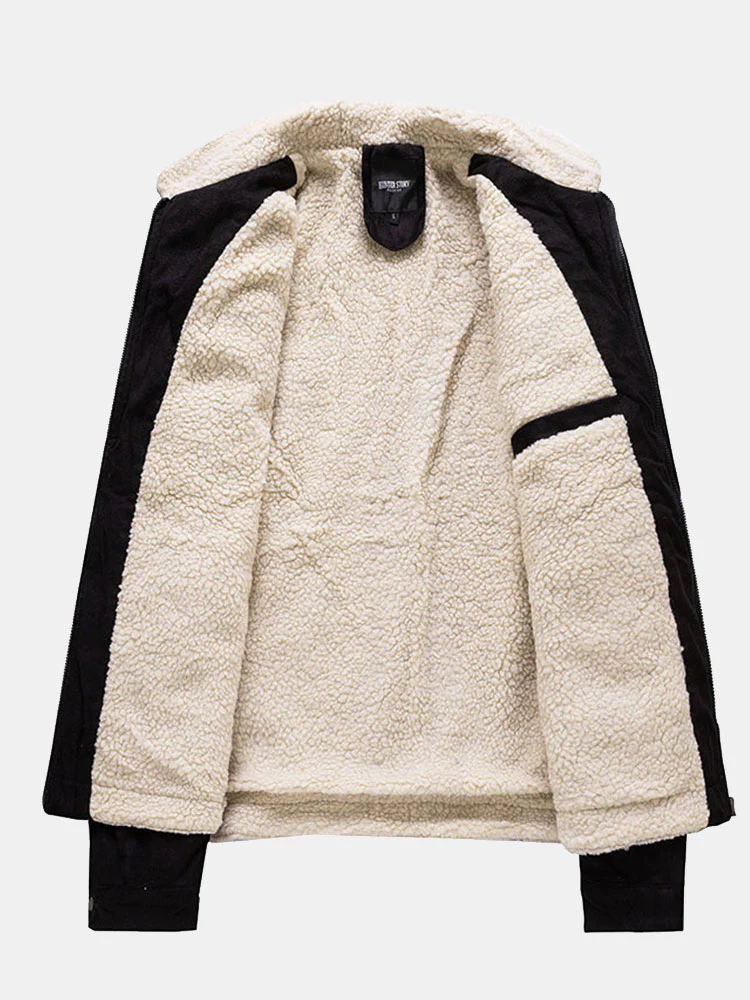 Reguläre Passform Teddygefütterte Kunstwildlederjacke - Image 6