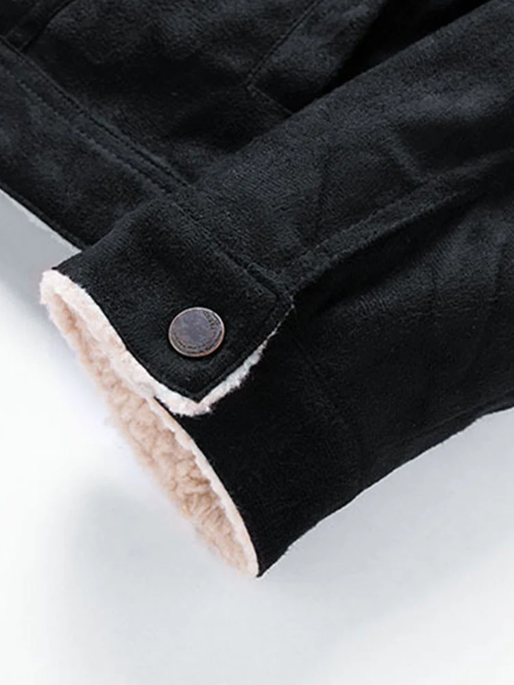 Reguläre Passform Teddygefütterte Kunstwildlederjacke - Image 7