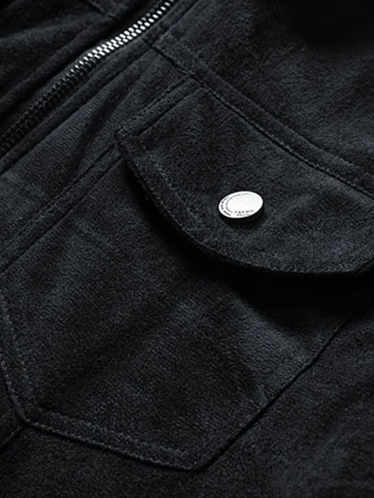 Reguläre Passform Teddygefütterte Kunstwildlederjacke - Image 9