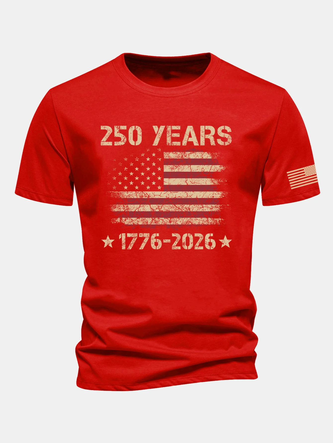 Regular Fit USA 250th Anniversary Print Cotton T-Shirt - Image 6